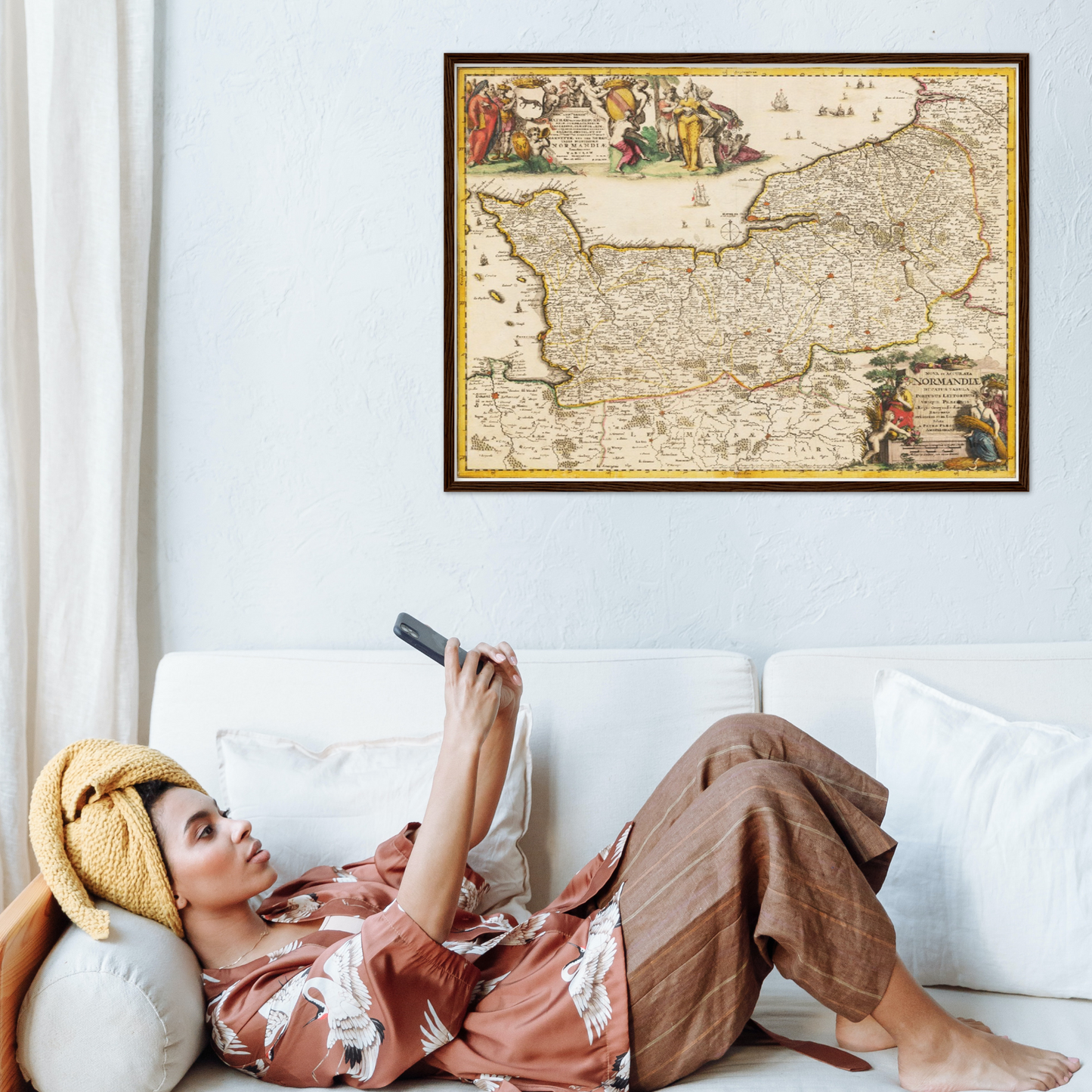 Historische Landkarte Normandie um 1698