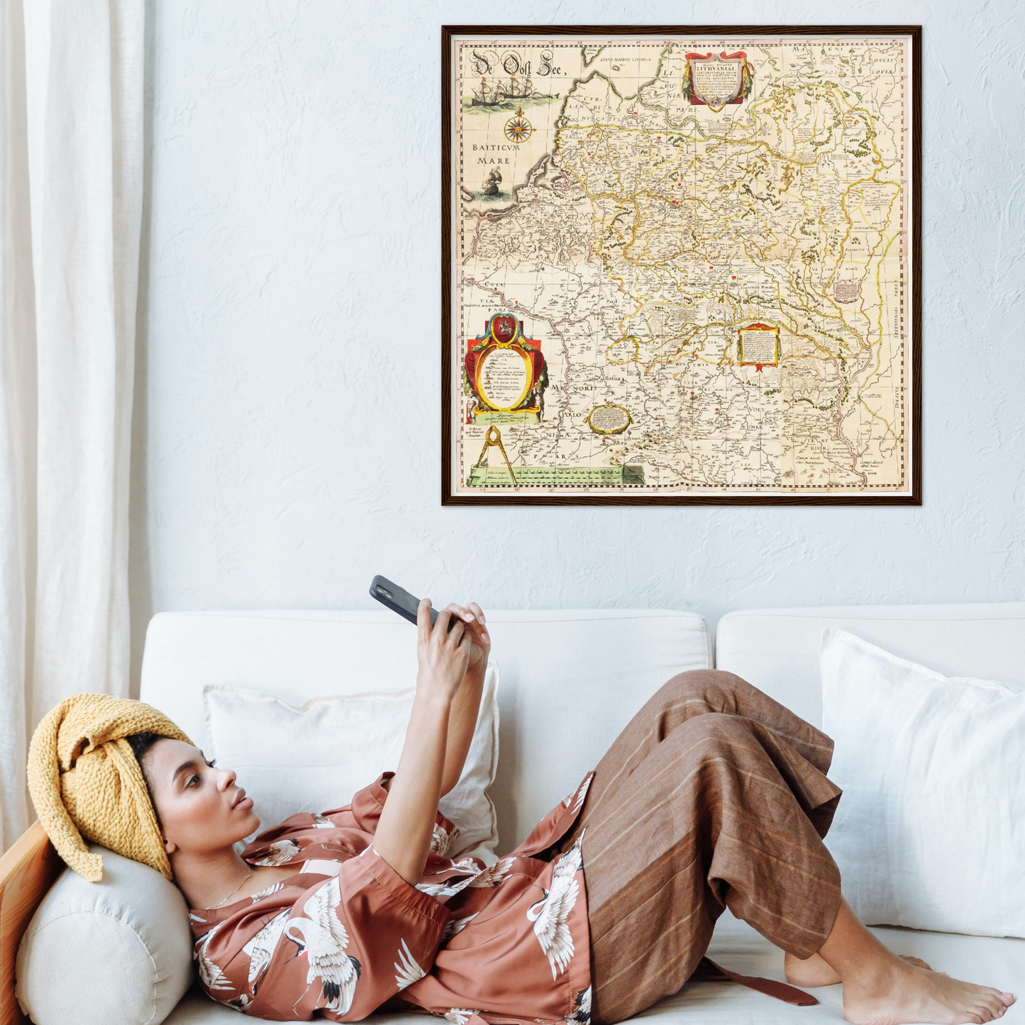 Historische Landkarte Litauen um 1635