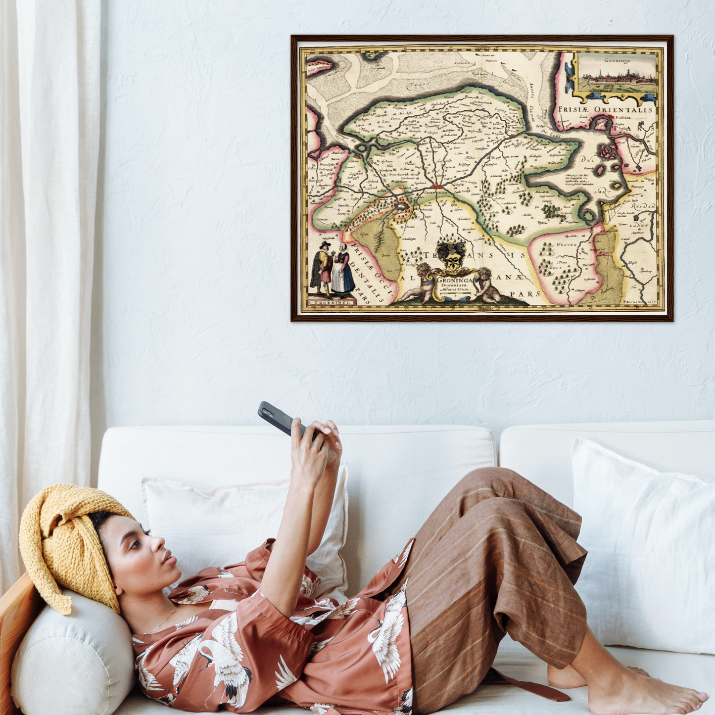 Historische Landkarte Provinz Groningen um 1617