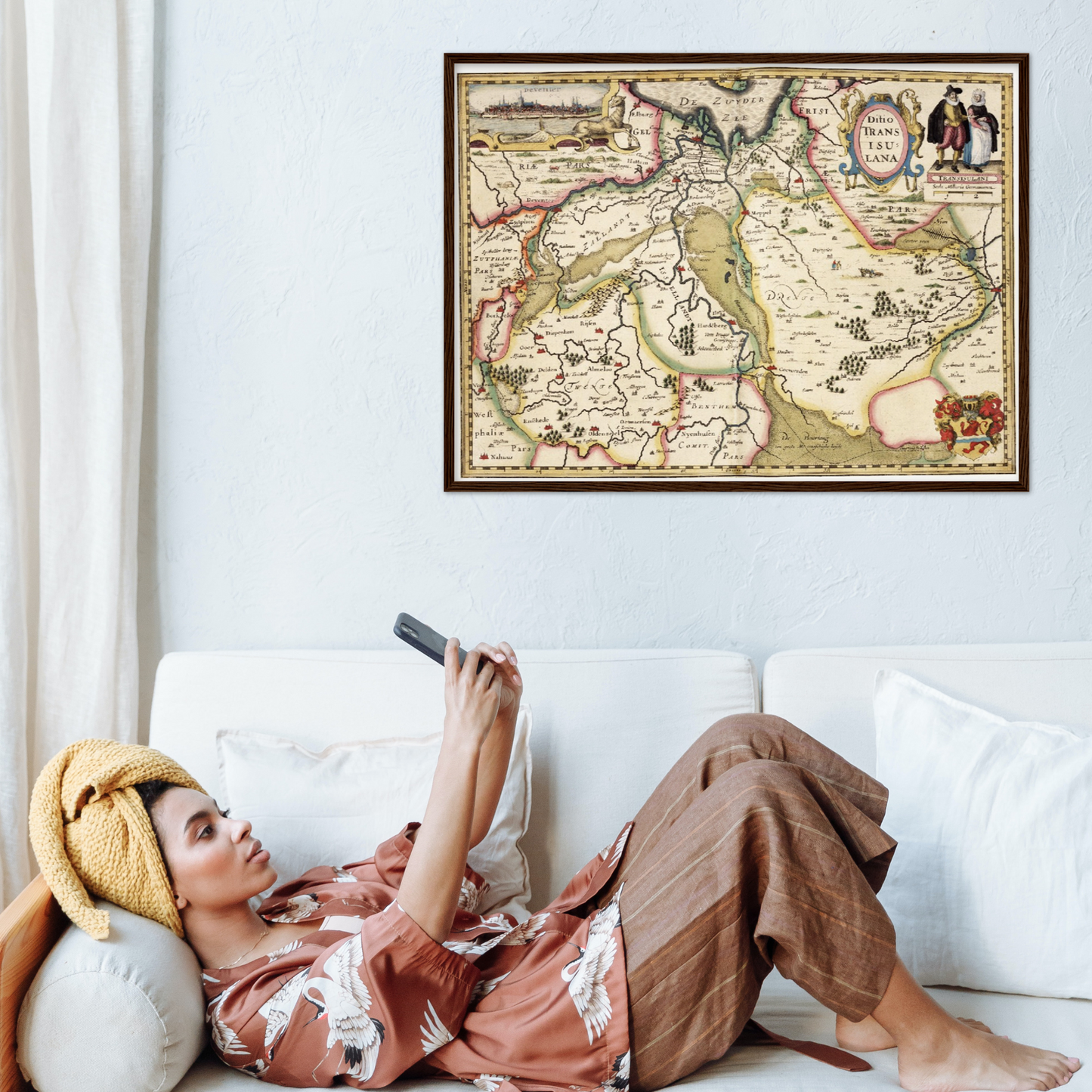 Historische Landkarte Provinz Overijssel um 1617