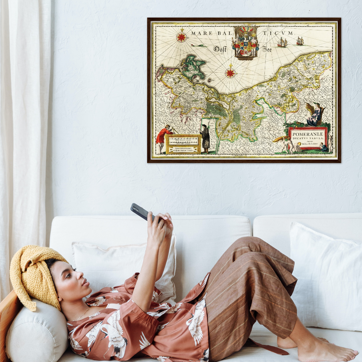 Historische Landkarte Pommern um 1647