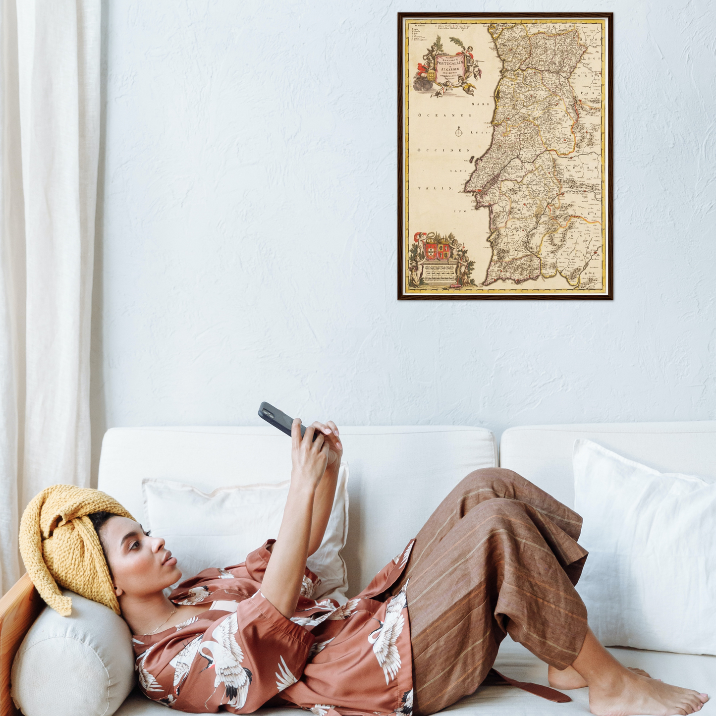 Historische Landkarte Portugal um 1698