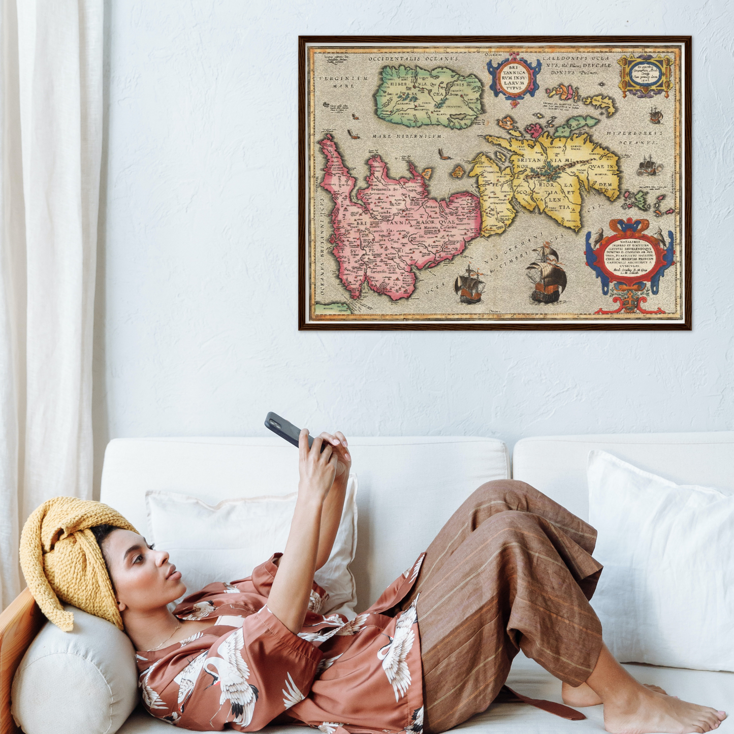 Historische Landkarte Historisches Britannien um 1595