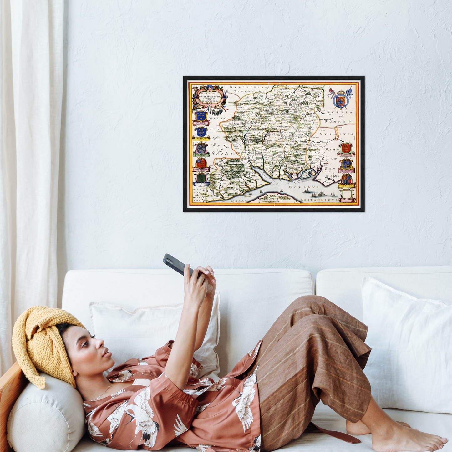 Historische Landkarte Hampshire um 1646