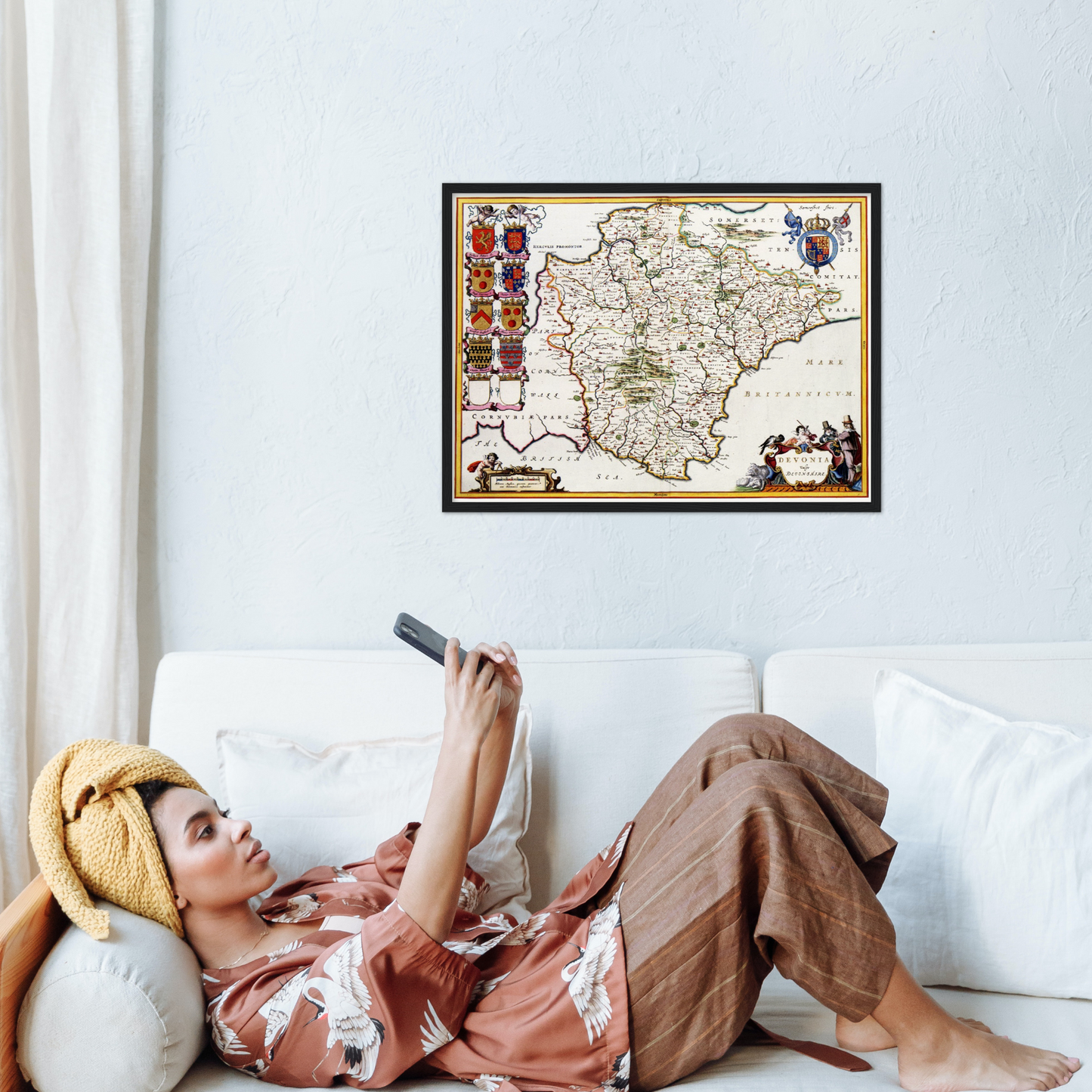 Historische Landkarte Devon um 1646