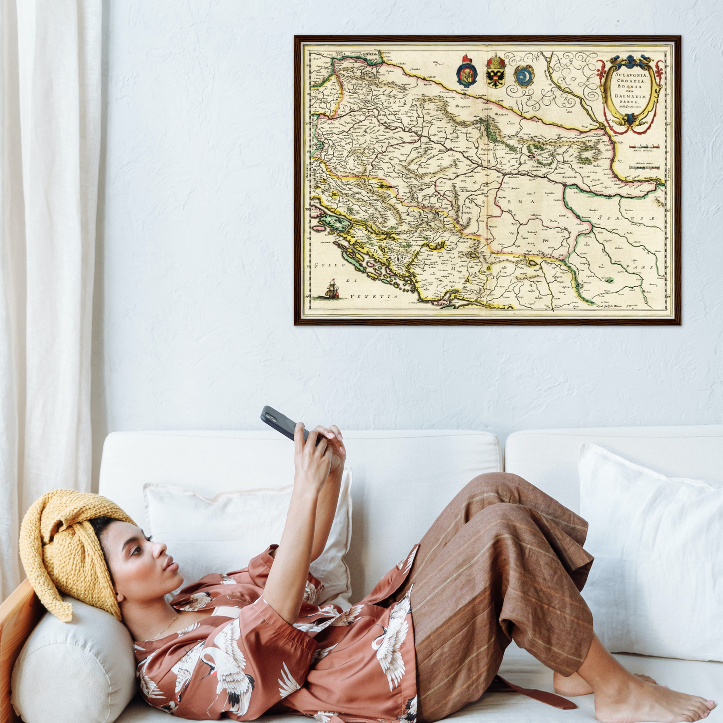 Historische Landkarte Bosnien um 1647