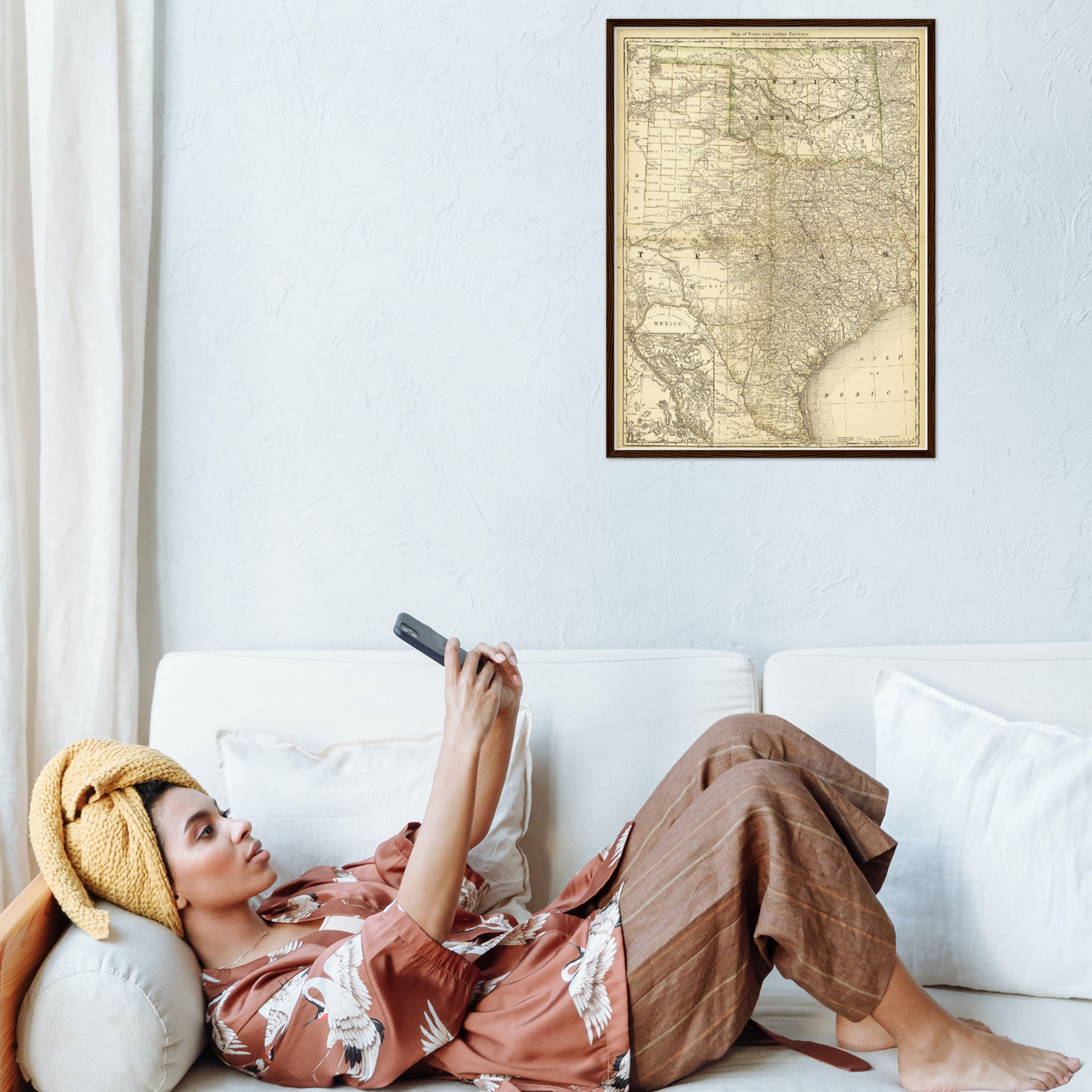 Historische Landkarte Texas um 1882