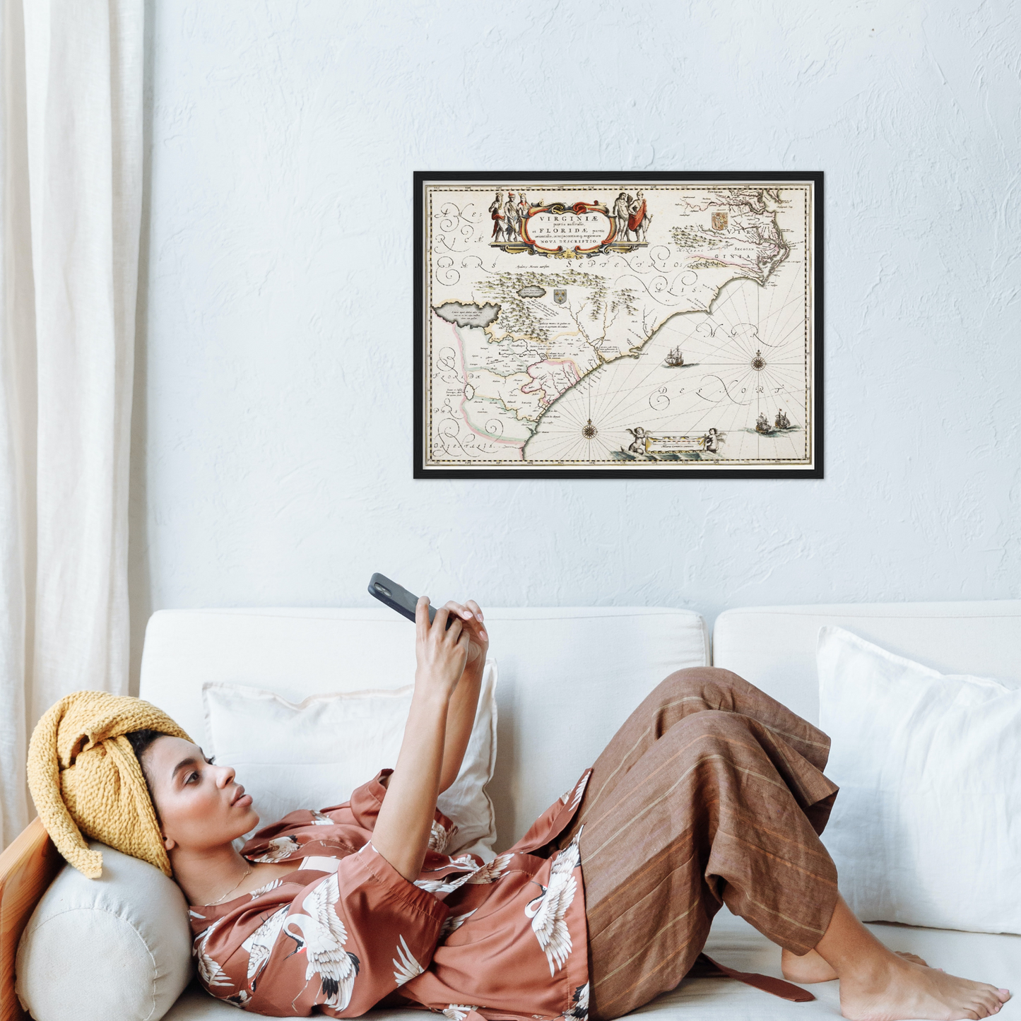 Historische Landkarte Kolonie Virginia um 1670