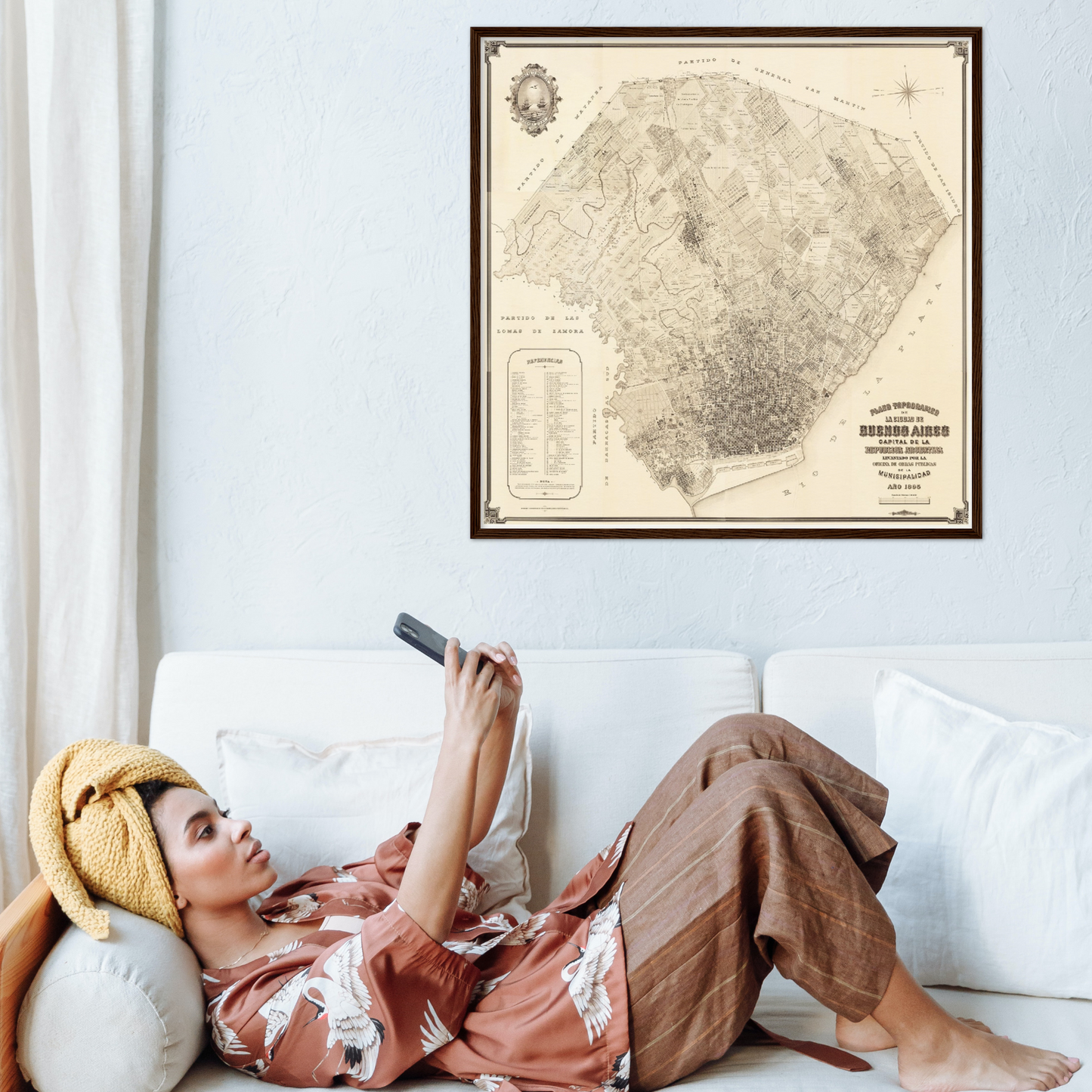 Historischer Stadtplan Buenos Aires um 1895