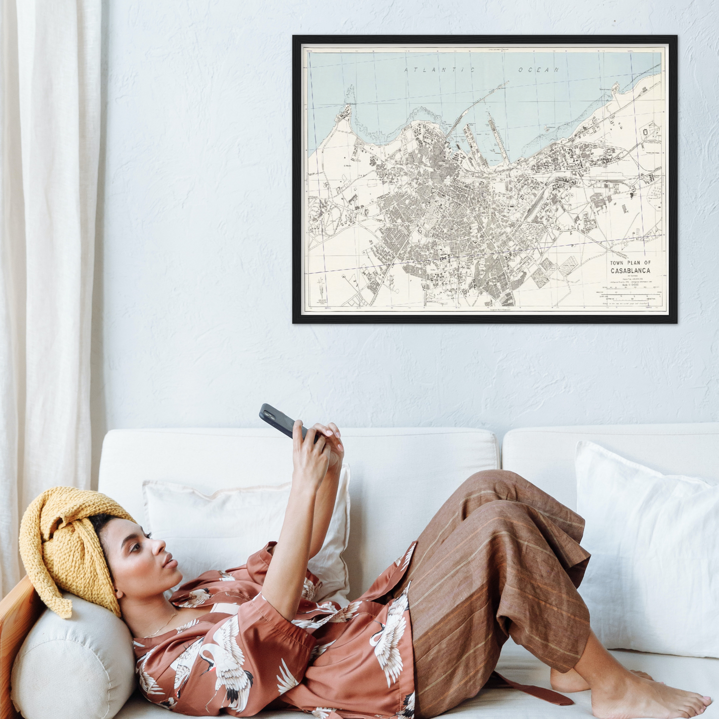 Historischer Stadtplan Casablanca um 1942