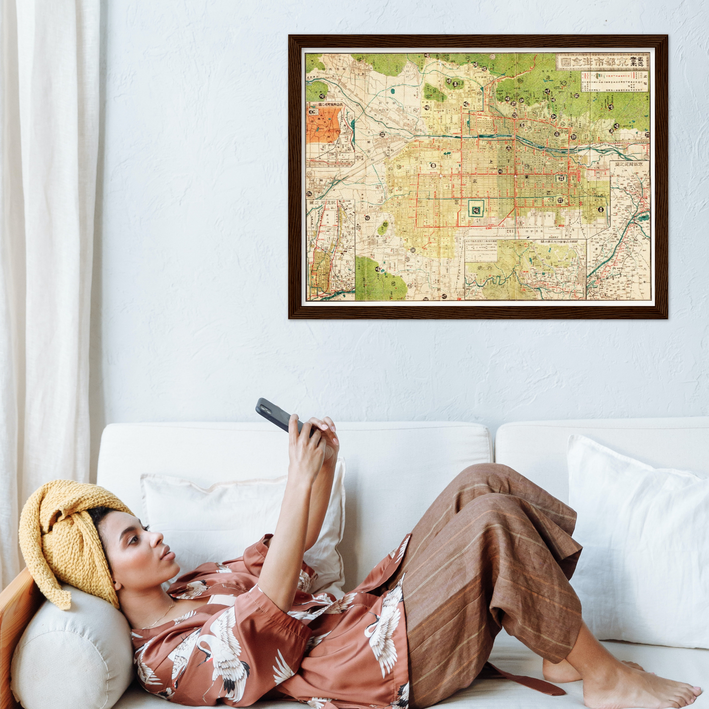 Historischer Stadtplan Kyoto um 1914