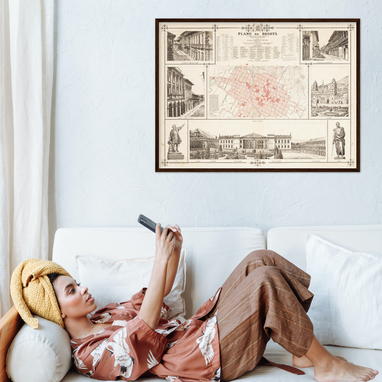 Historischer Stadtplan Bogota um 1890