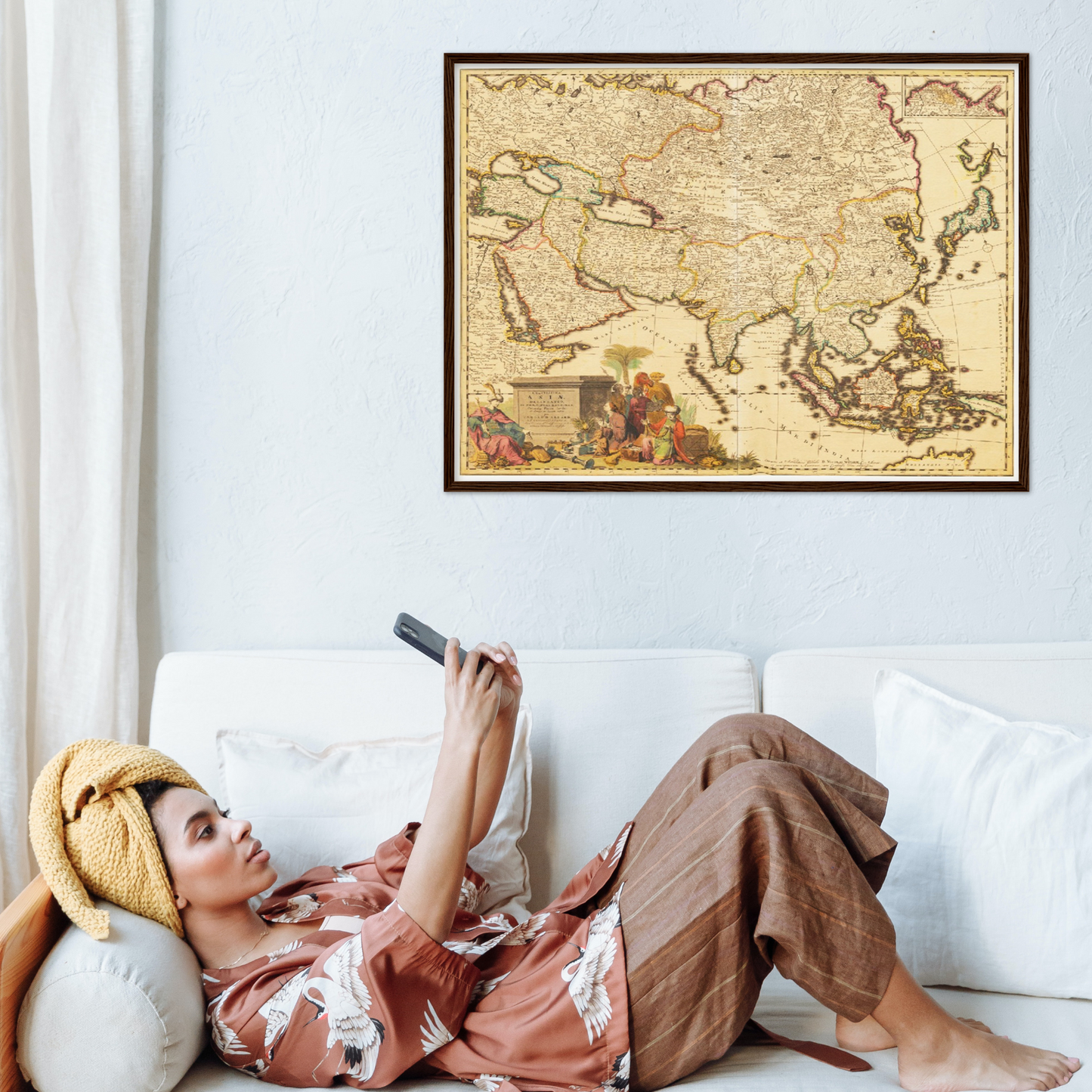 Historische Landkarte Asien um 1694