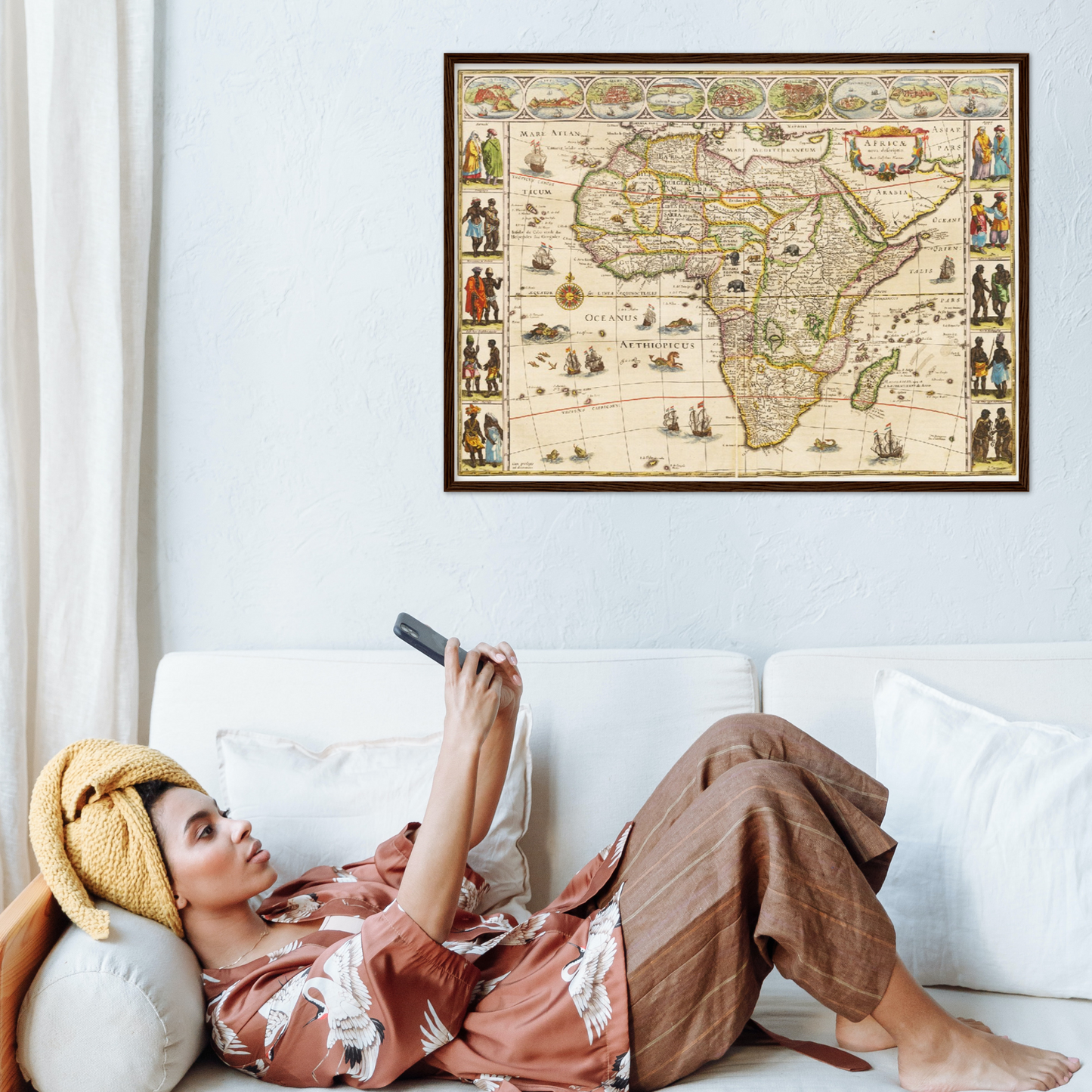 Historische Landkarte Afrika um 1635