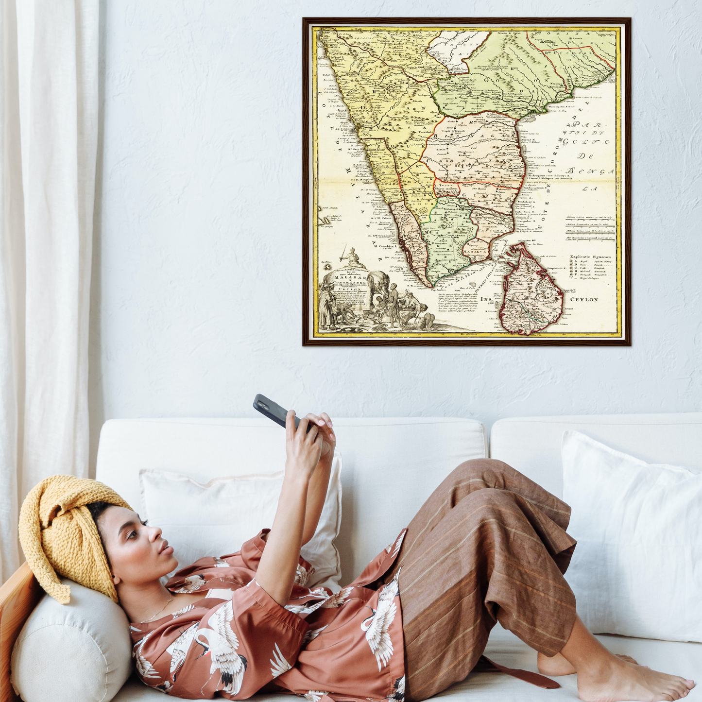 Historische Landkarte Indien um 1750