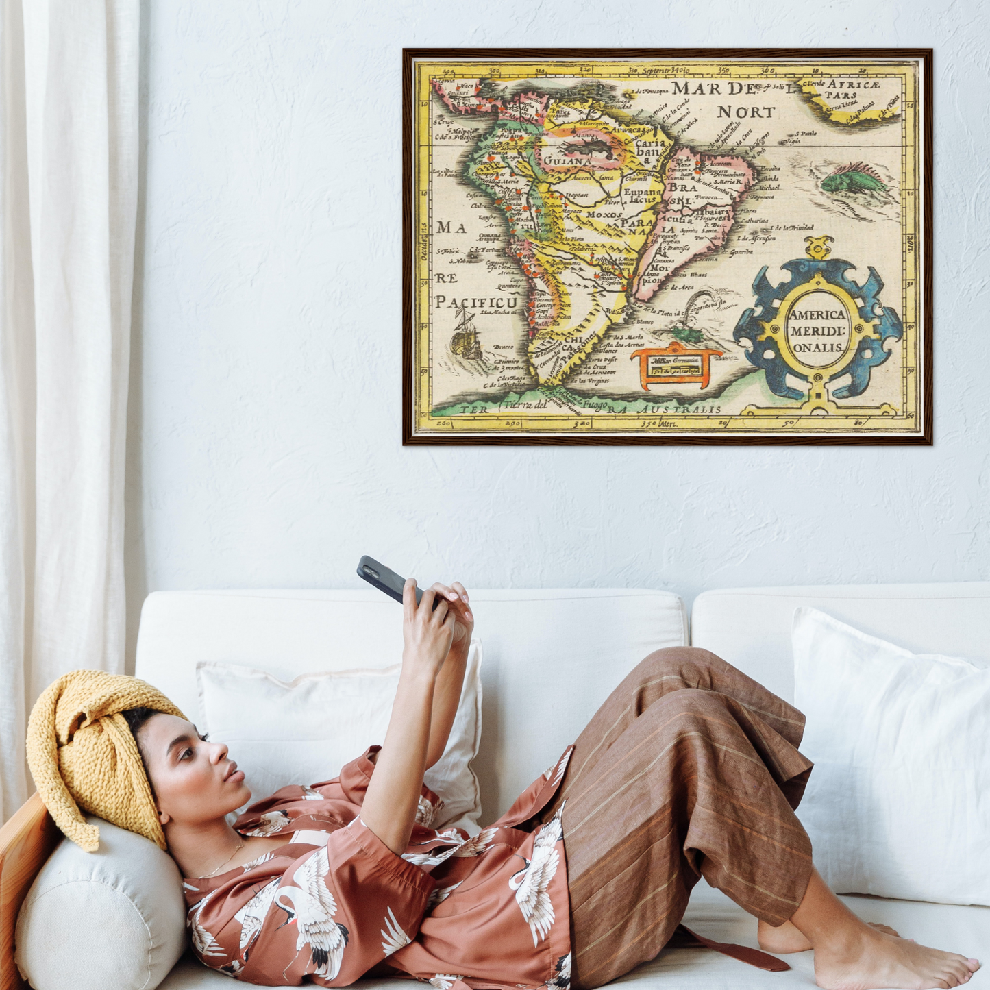 Historische Landkarte Südamerika um 1609