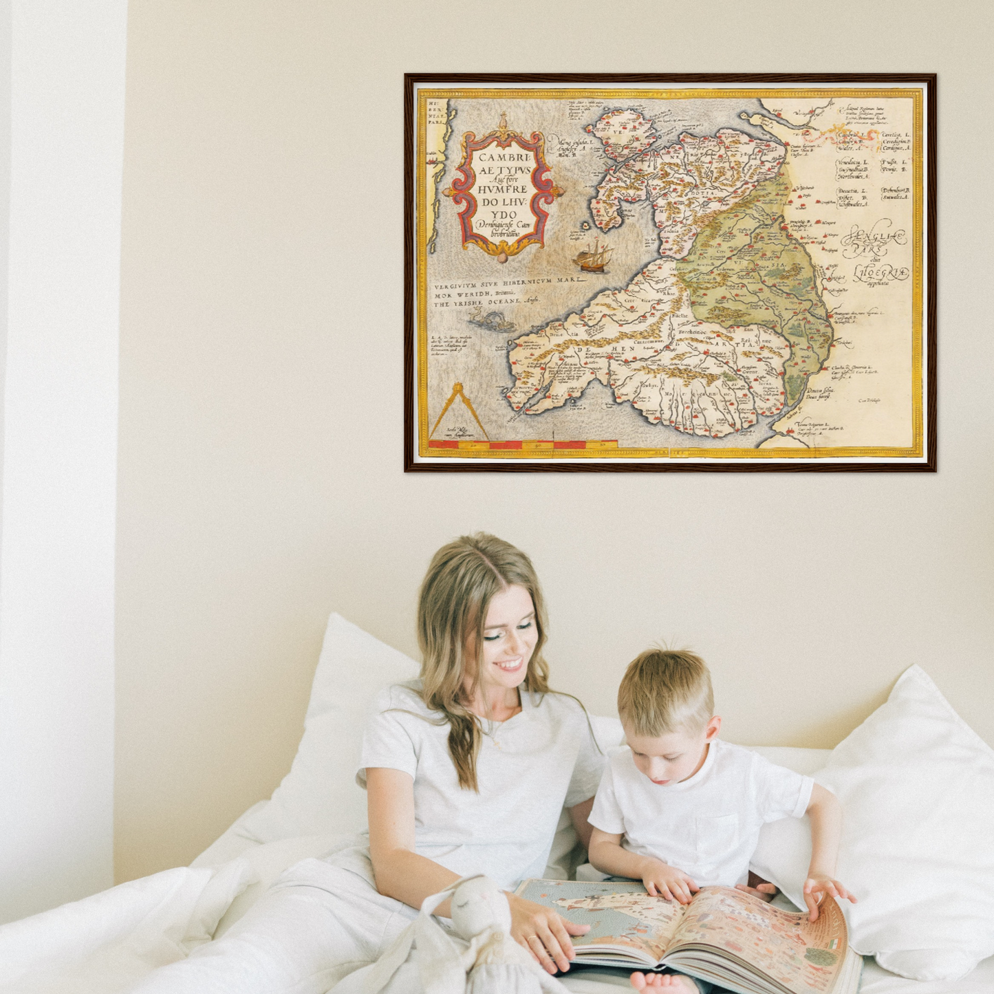 Historische Landkarte Wales um 1609