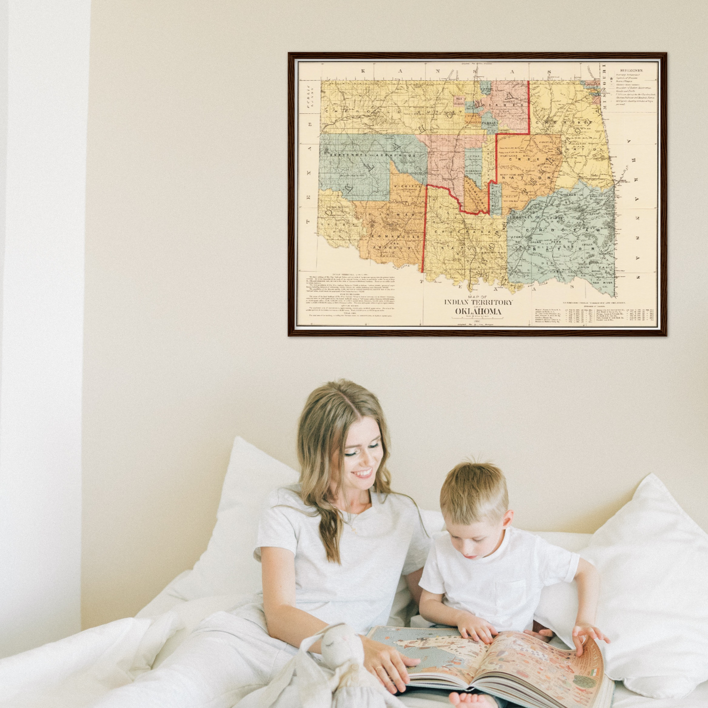 Historische Landkarte Oklahoma um 1890