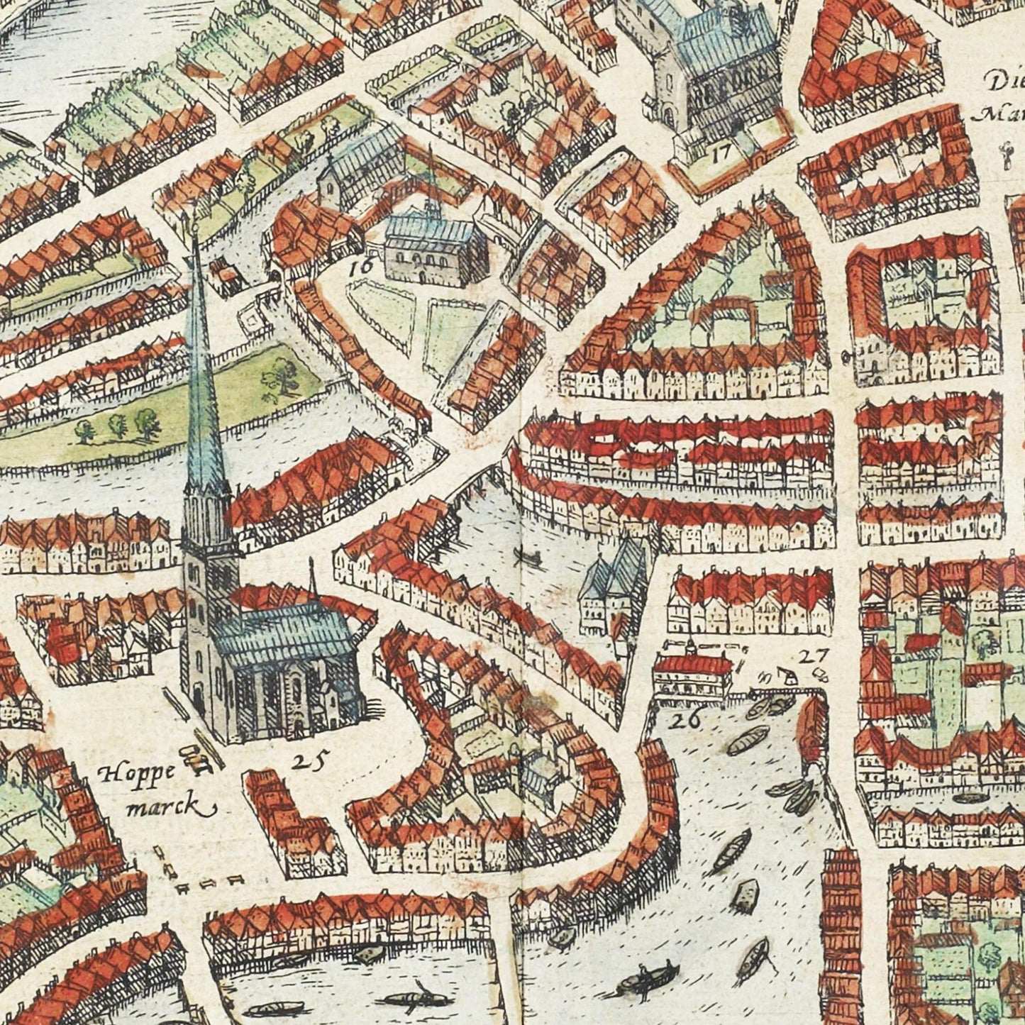Historischer Stadtplan Hamburg um 1588
