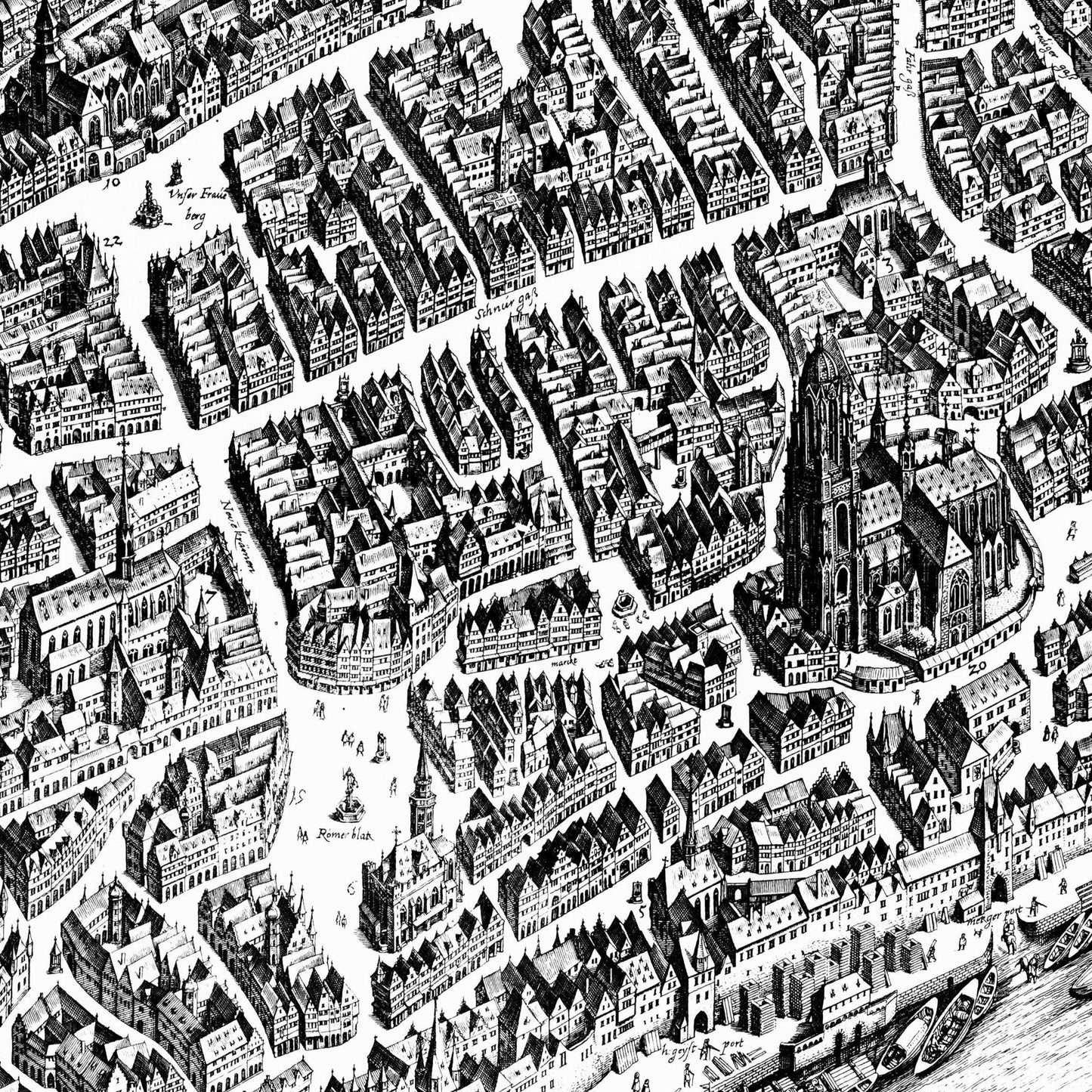 Historischer Stadtplan Frankfurt am Main um 1628