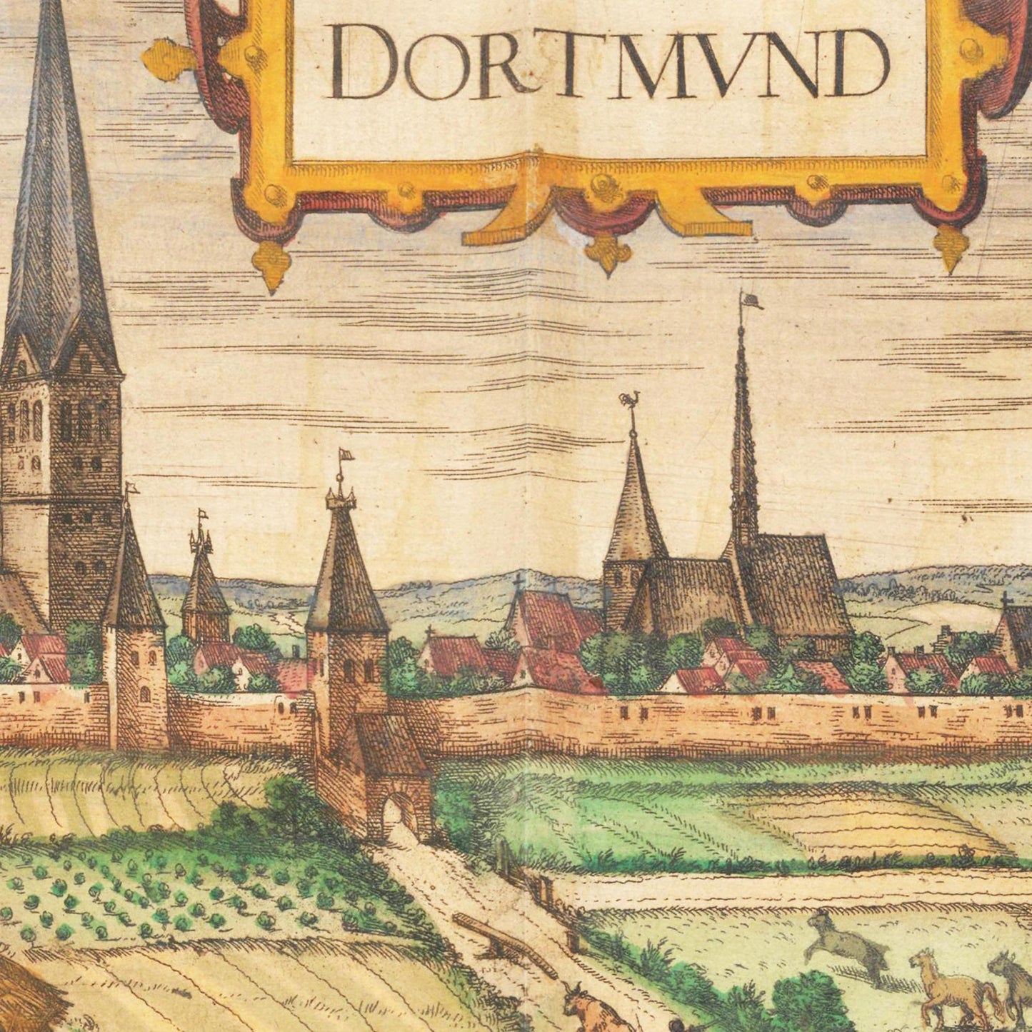 Historische Stadtansicht Dortmund um 1592