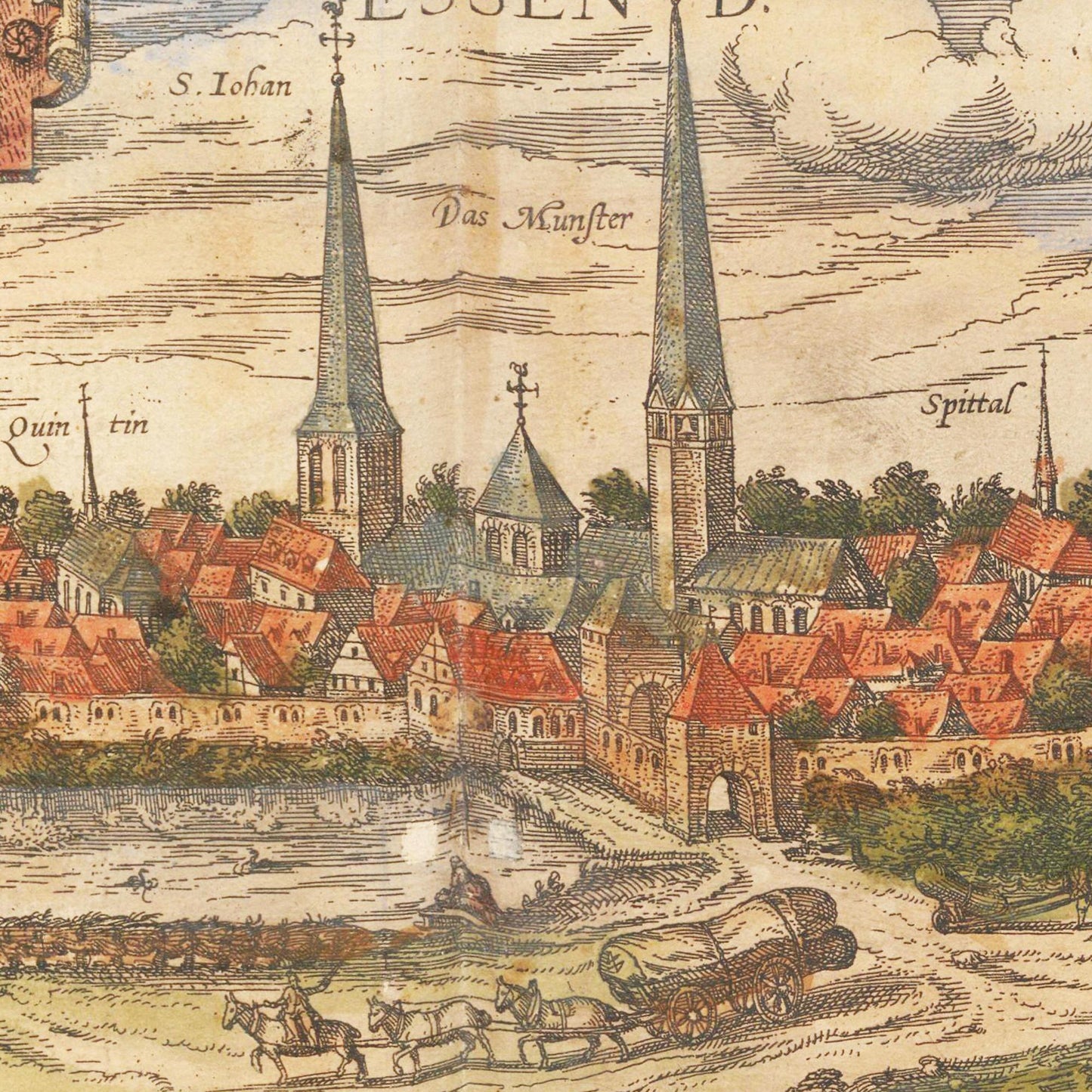 Historische Stadtansicht Essen um 1582