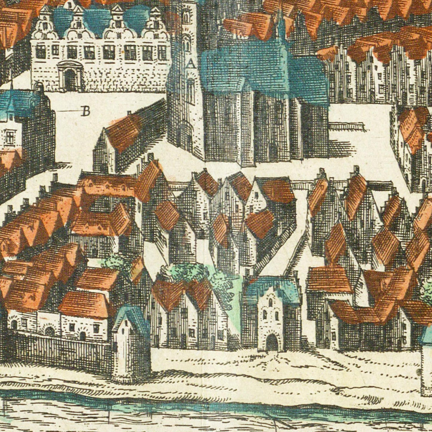 Historische Stadtansicht Kiel um 1612