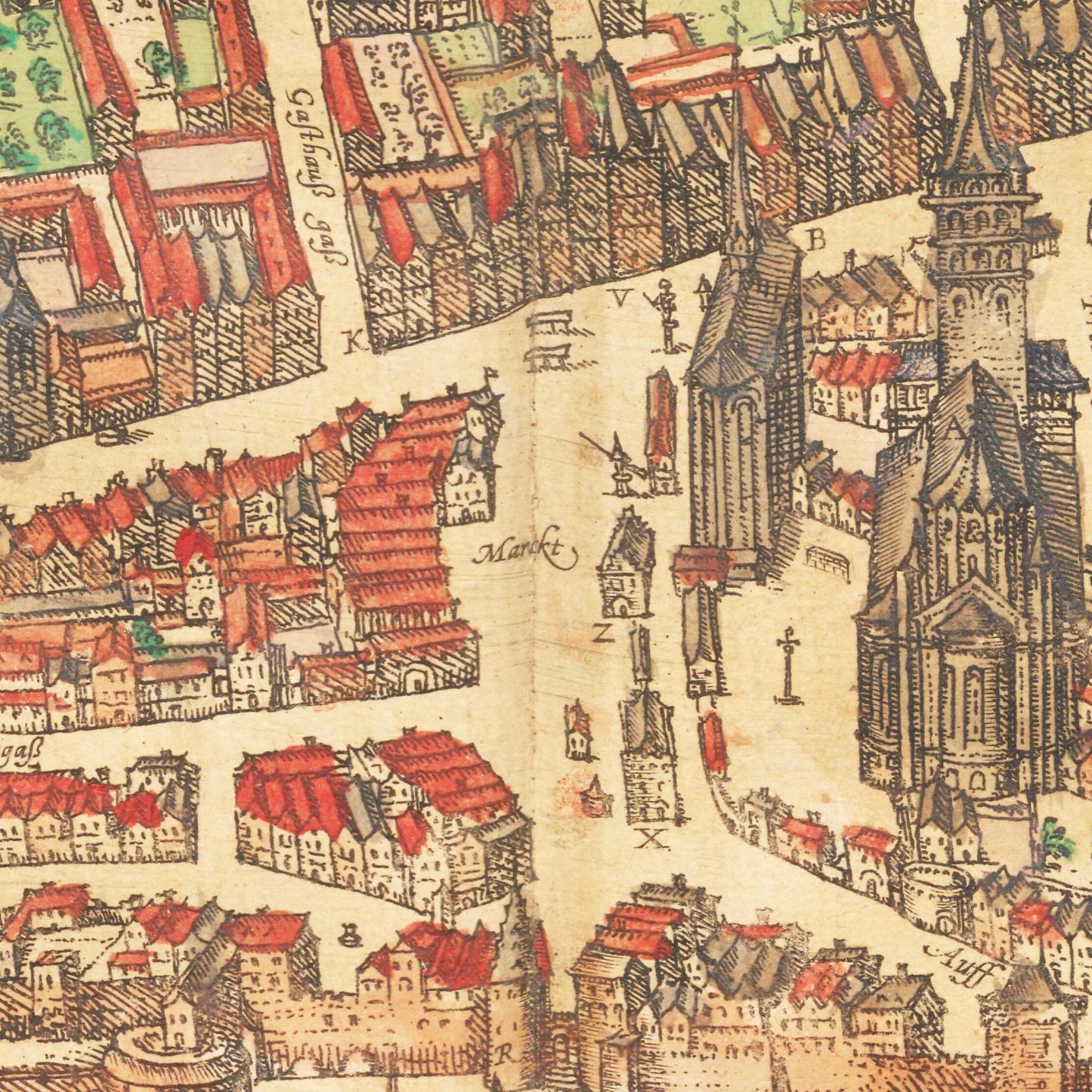 Historischer Stadtplan Neuss um 1592