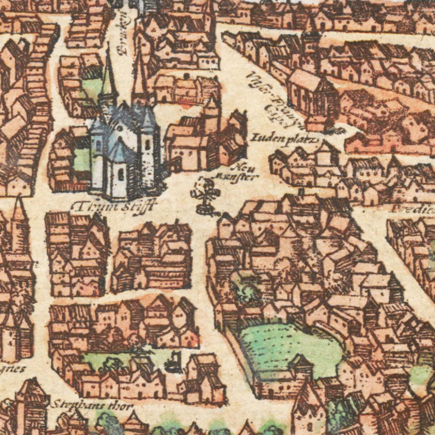 Historische Stadtansicht Würzburg um 1612