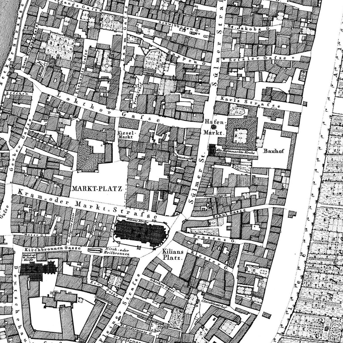 Historischer Stadtplan Heilbronn um 1834