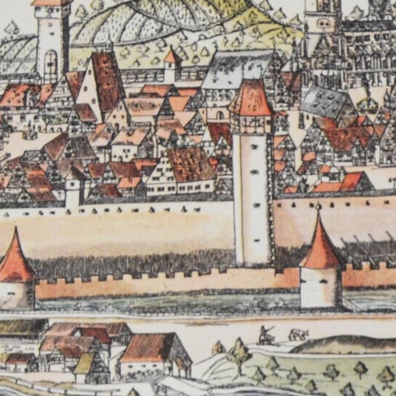 Historische Stadtansicht Reutlingen um 1620