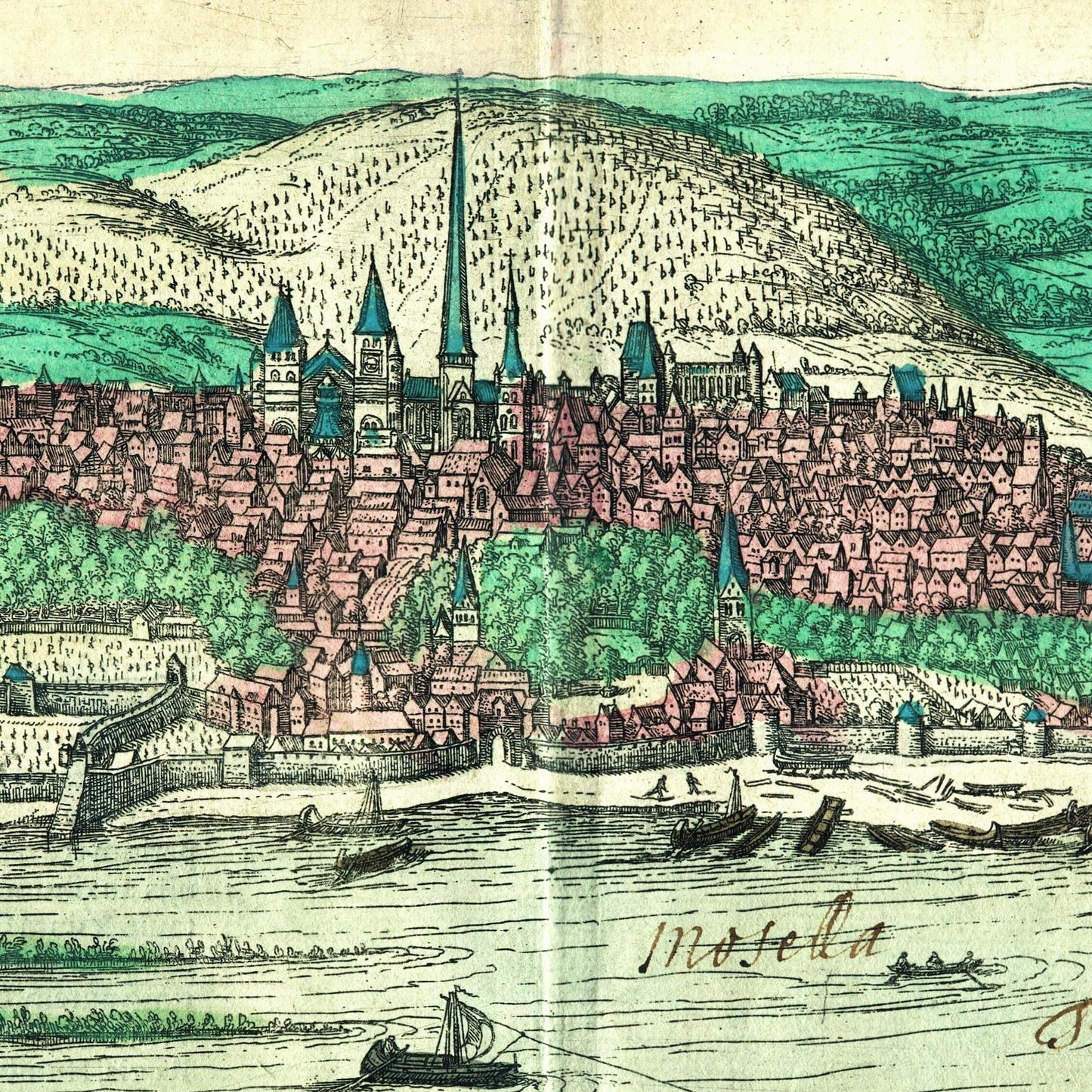 Historische Stadtansicht Trier um 1572