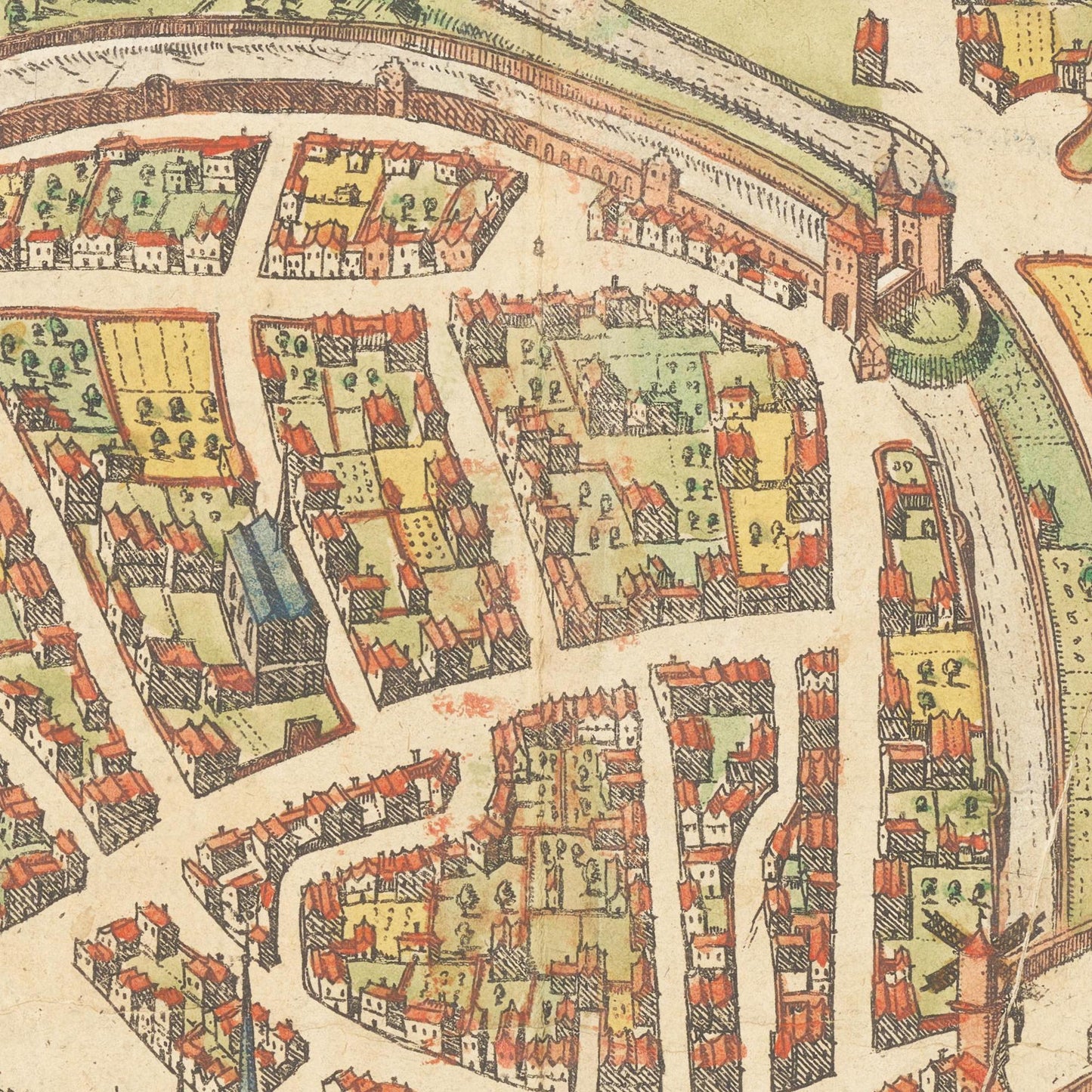Historischer Stadtplan Wesel um 1592