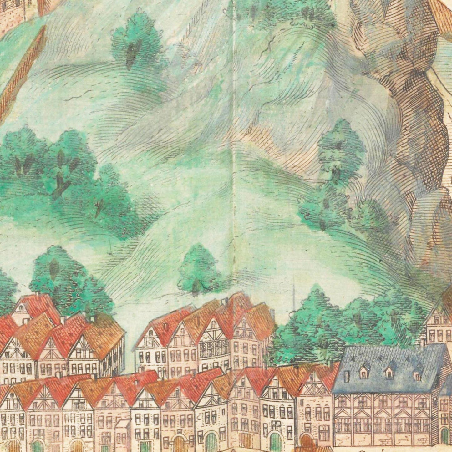 Historische Stadtansicht Segeberg um 1592