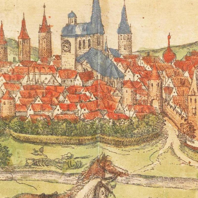 Historische Stadtansicht Quedlinburg um 1582