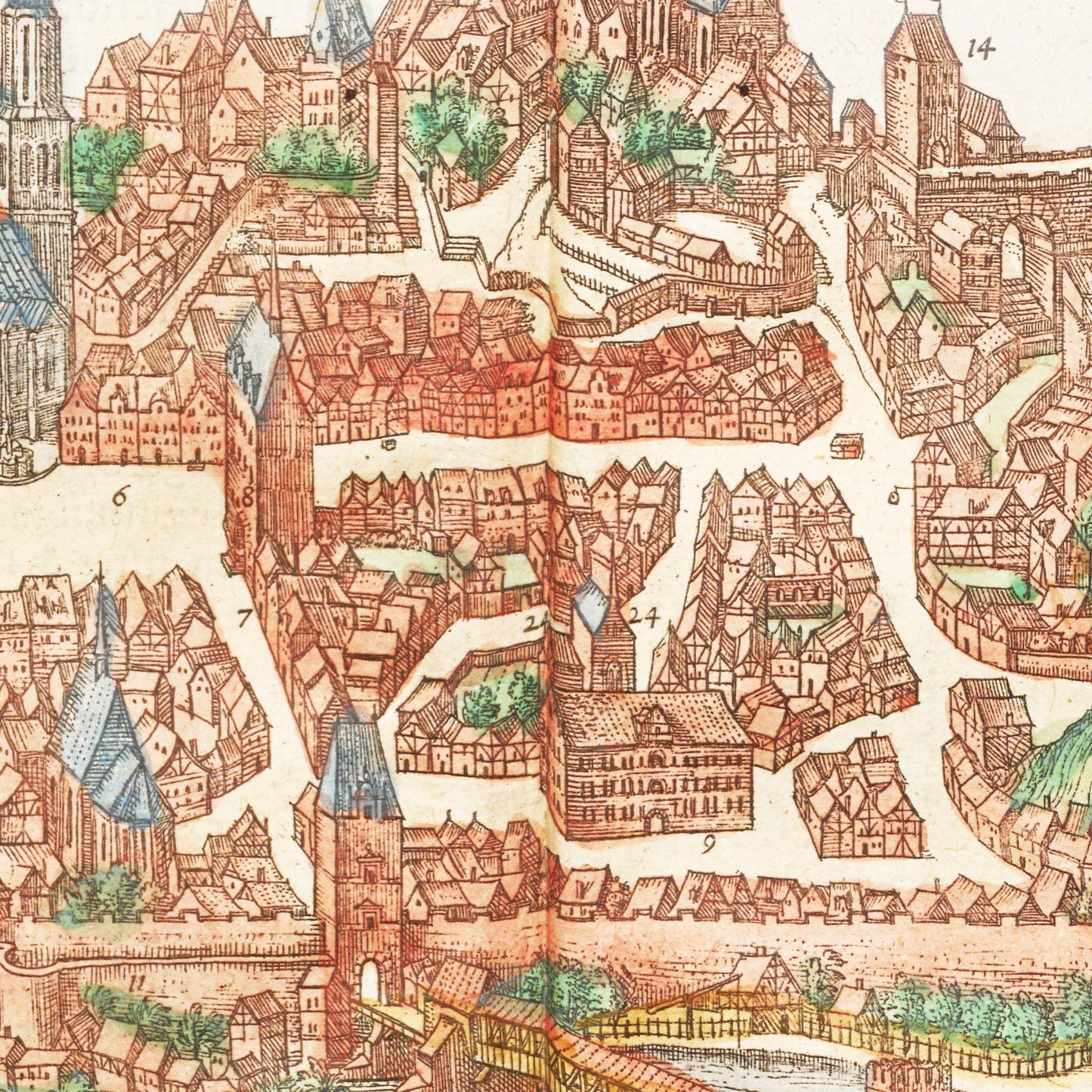 Historische Stadtansicht Meißen um 1575