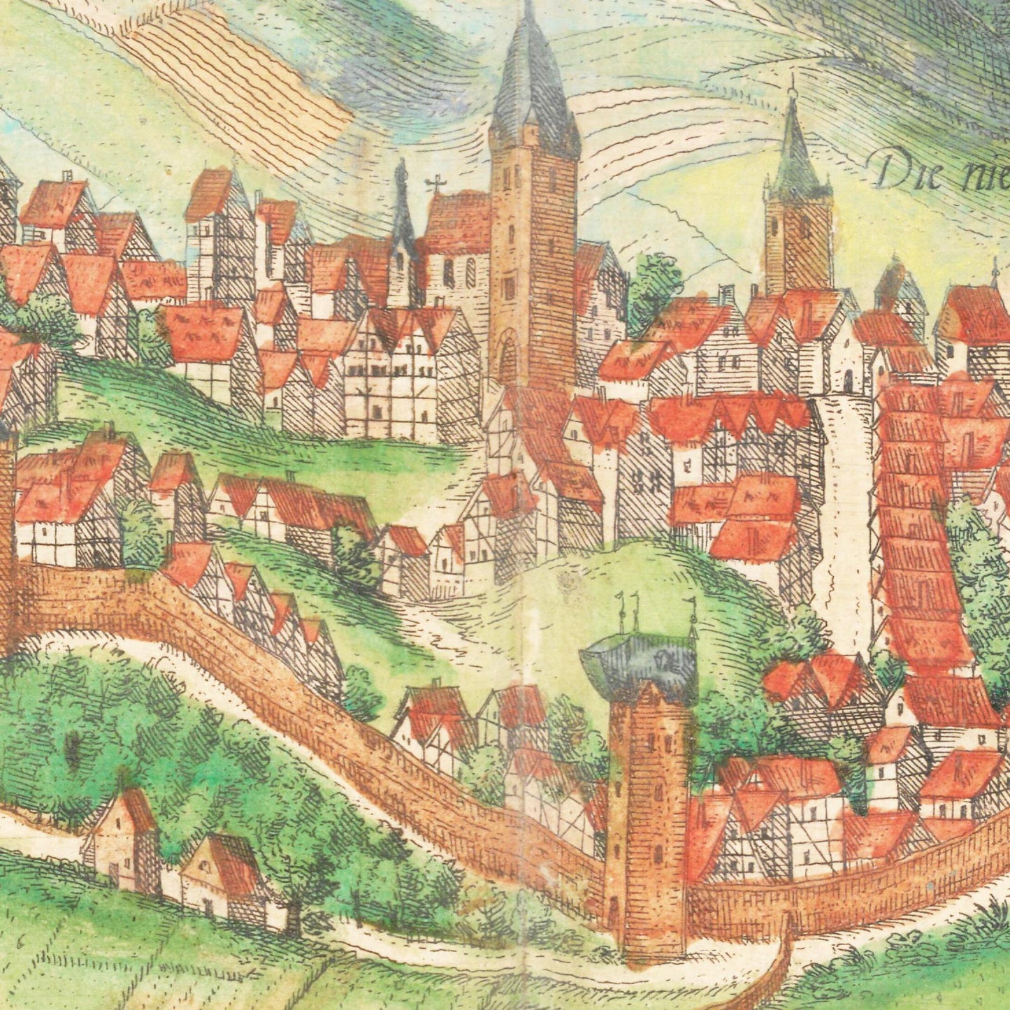 Historische Stadtansicht Arnsberg um 1592
