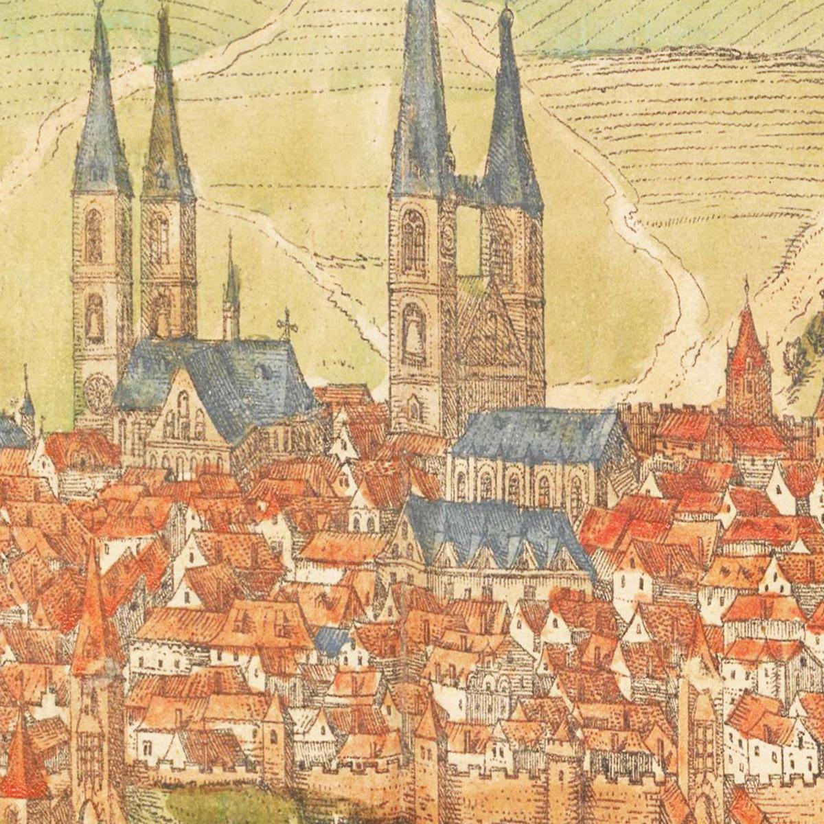 Historische Stadtansicht Halberstadt um 1582