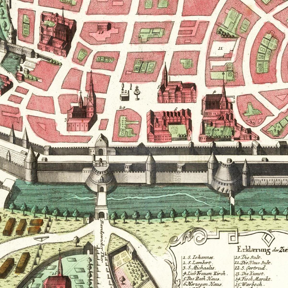 Historische Stadtansicht Lüneburg um 1740