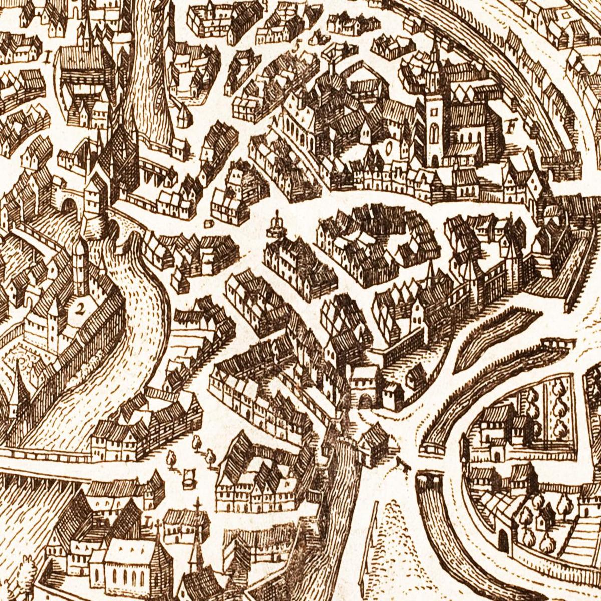 Historische Stadtansicht Bamberg um 1642