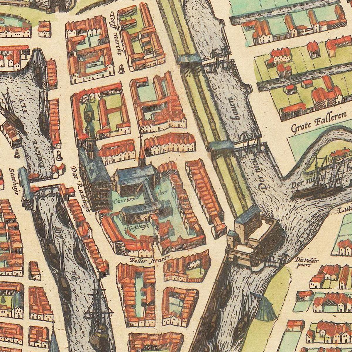 Historische Stadtansicht Emden um 1609
