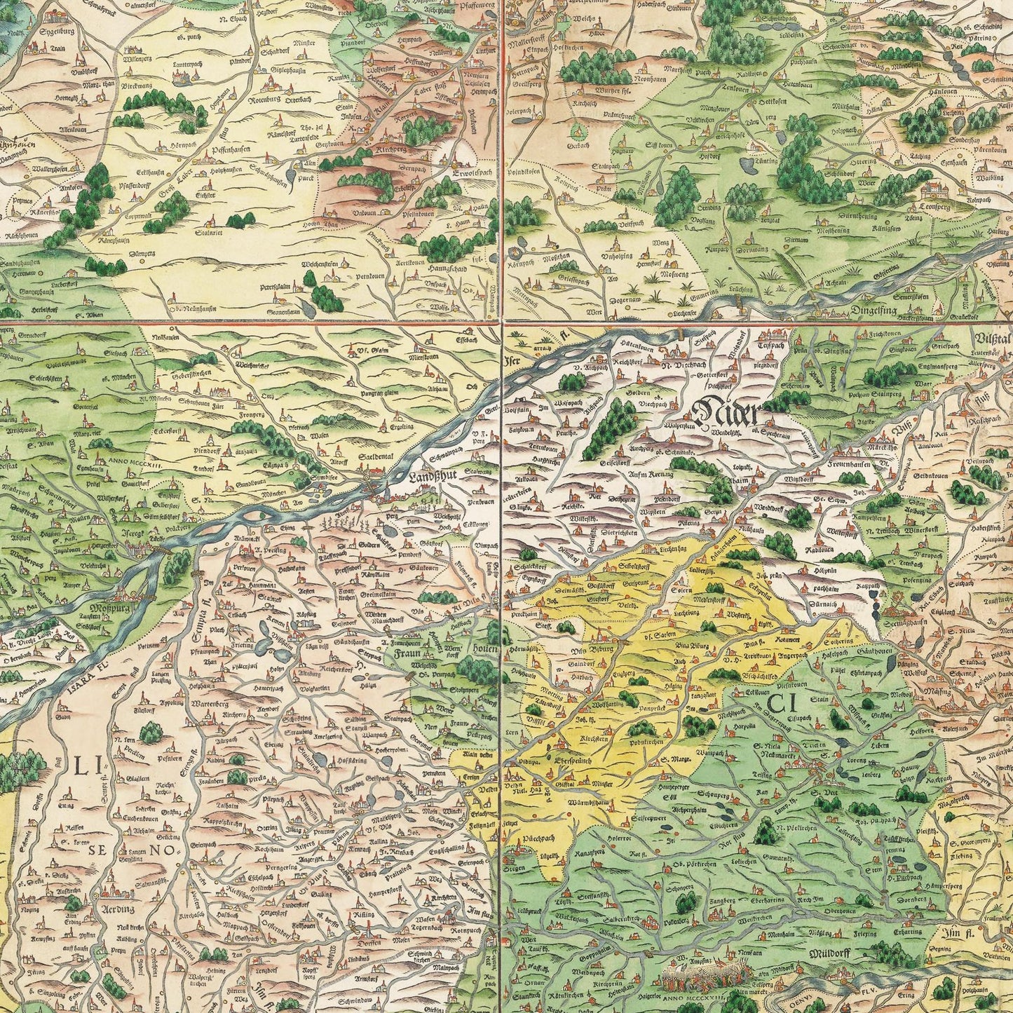 Historische Landkarte Bayern um 1568