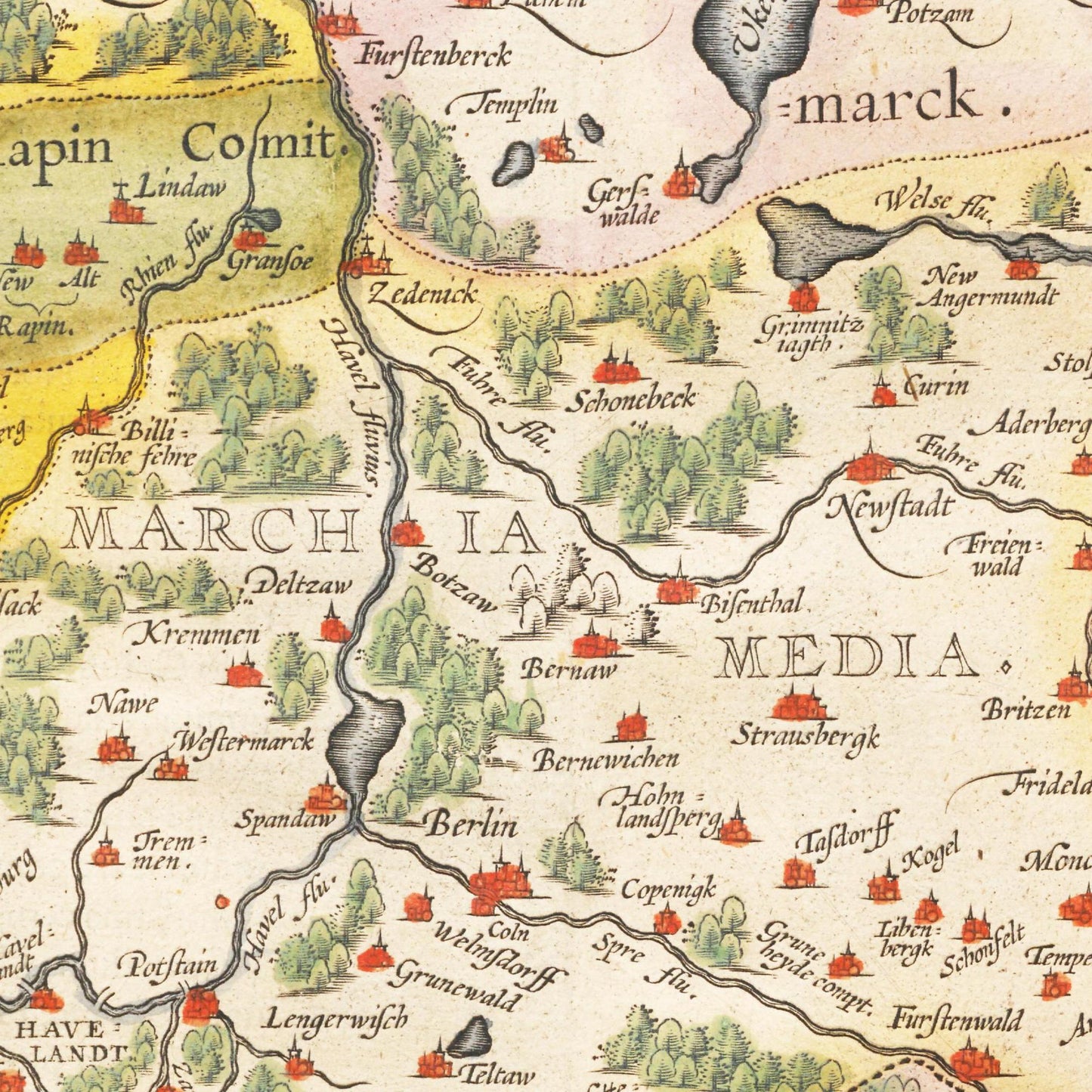 Historische Landkarte Brandenburg um 1609