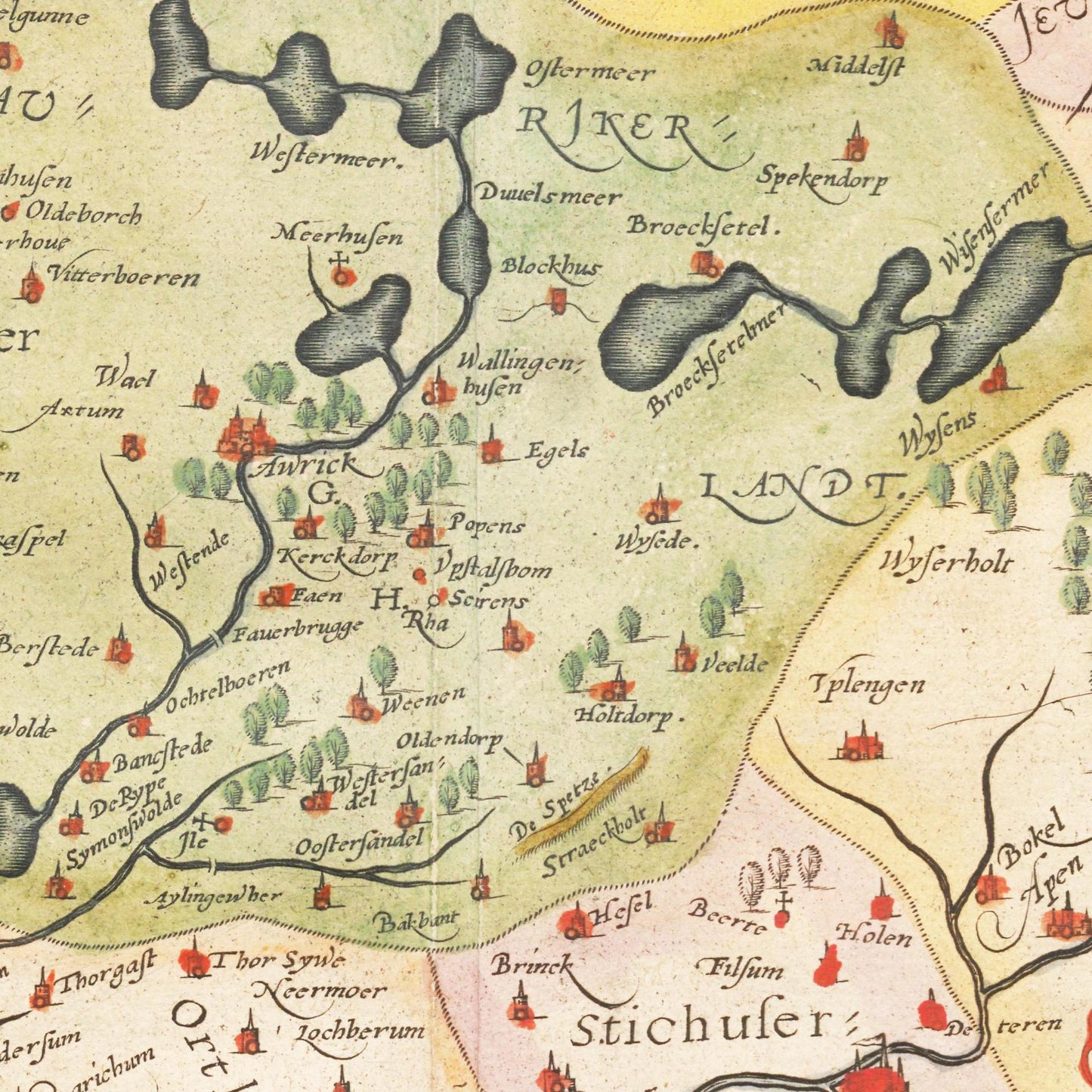 Historische Landkarte Ostfriesland um 1609