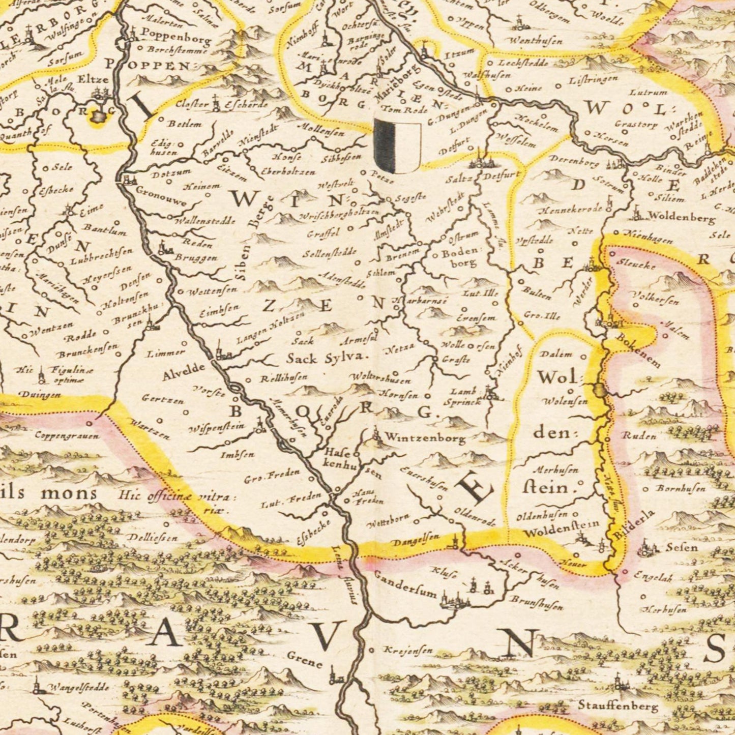 Historische Landkarte Hildesheim um 1635