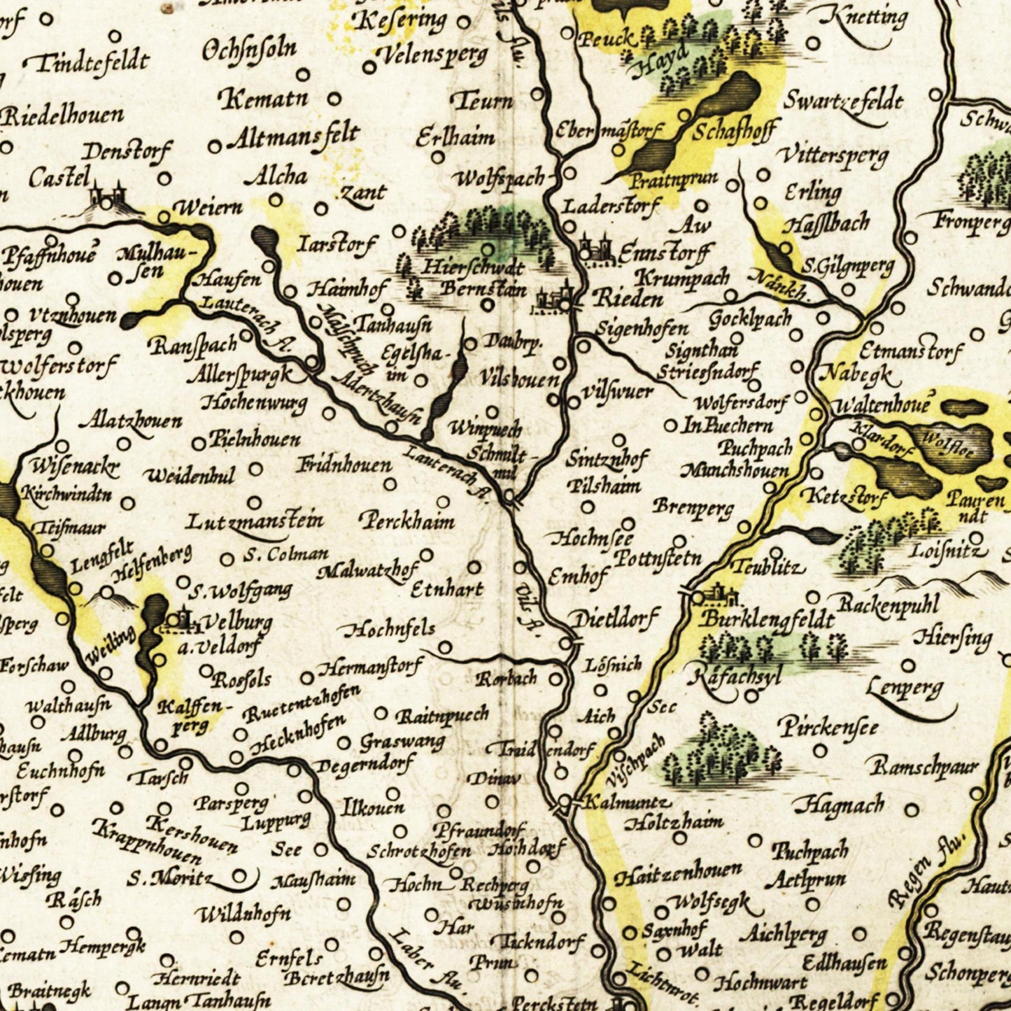 Historische Landkarte Oberpfalz um 1647