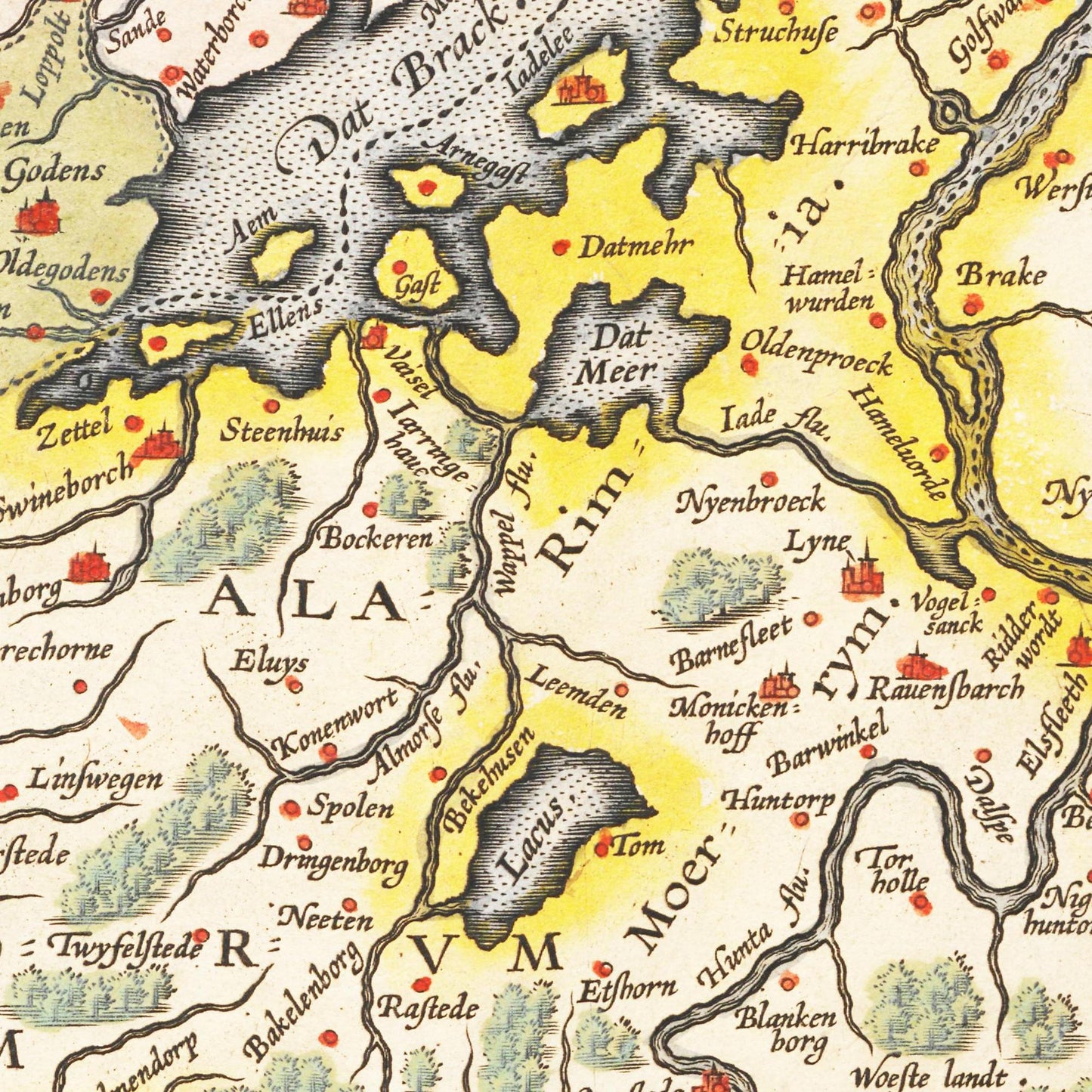 Historische Landkarte Oldenburg um 1609