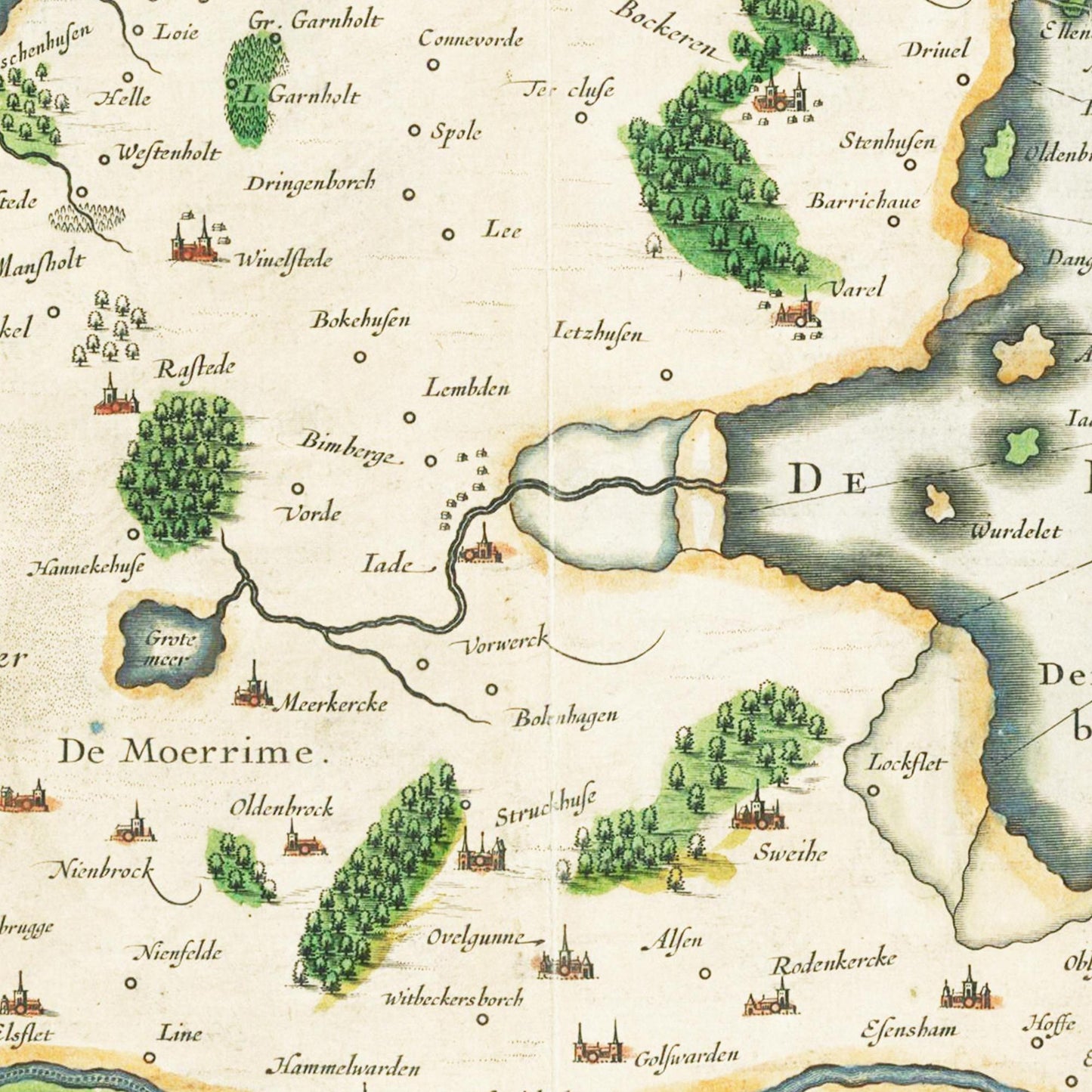 Historische Landkarte Oldenburg um 1645