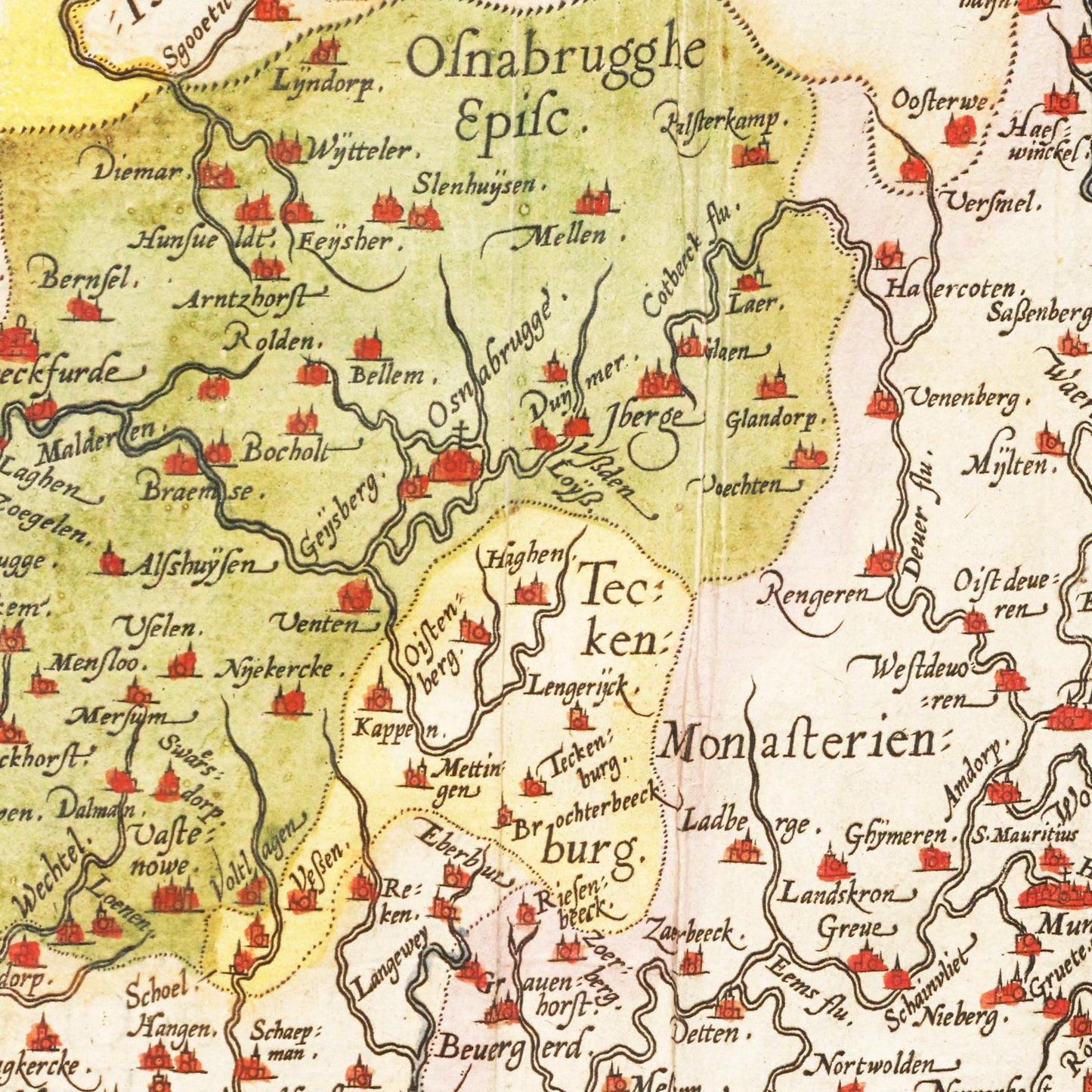Historische Landkarte Westfalen um 1609