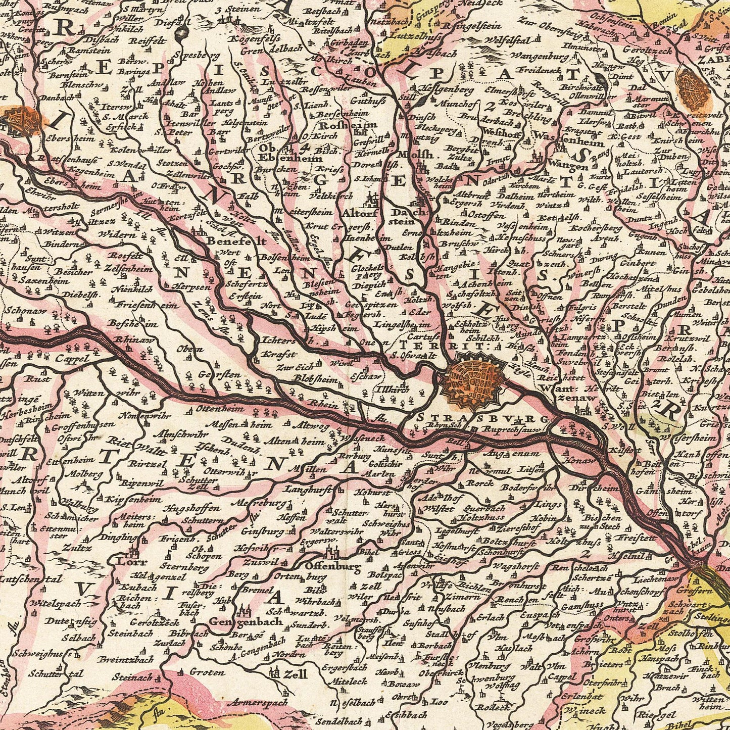 Historische Landkarte Baden um 1680